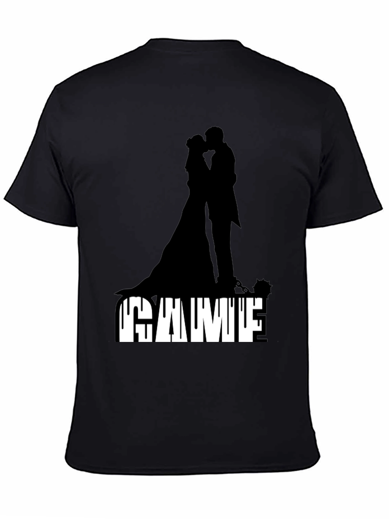 Black Gamufe Wedding Silhouette Graphic Tee - Black view 4