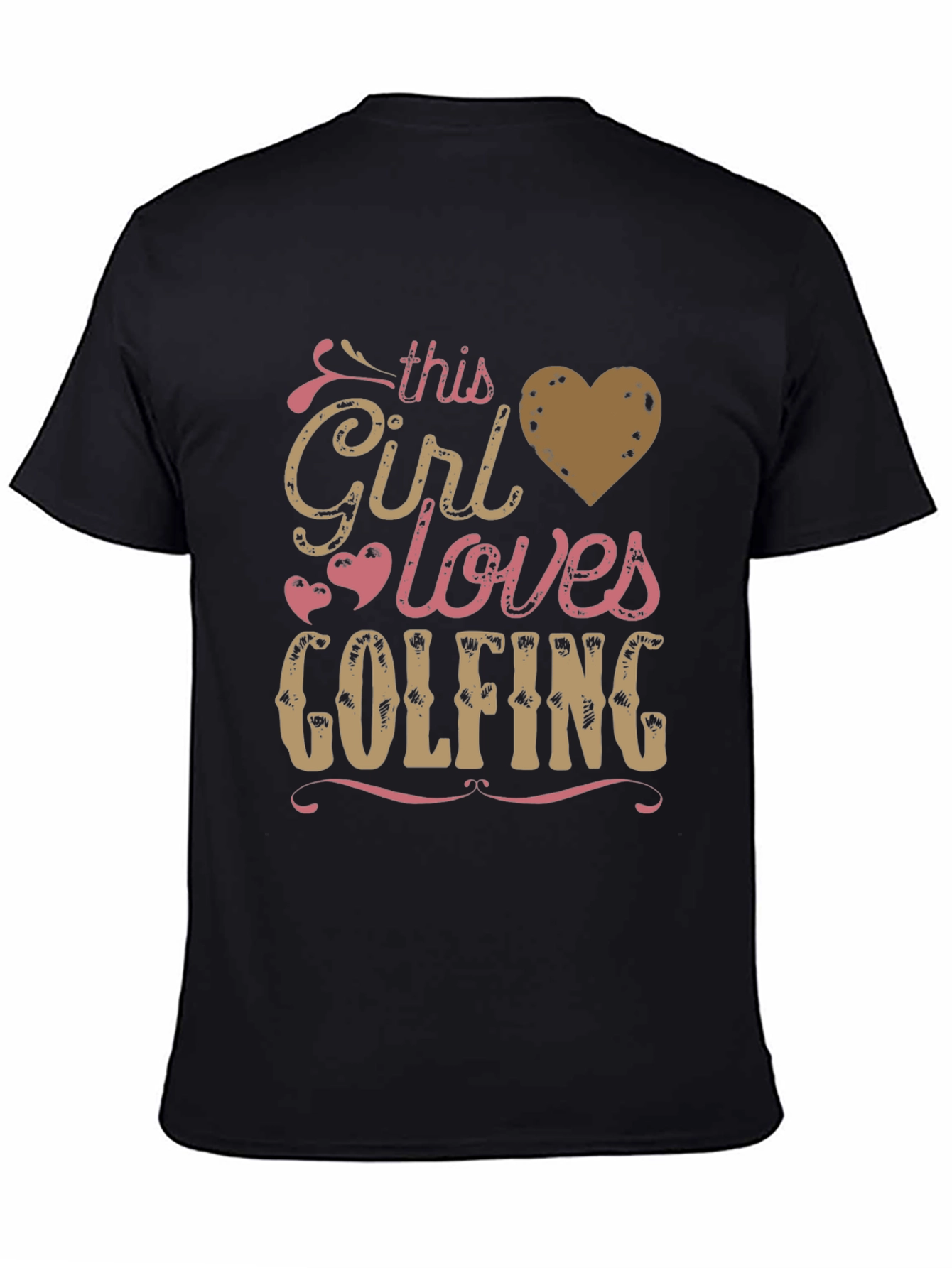 Black This Girl Loves Golfing Tee - Black view 4