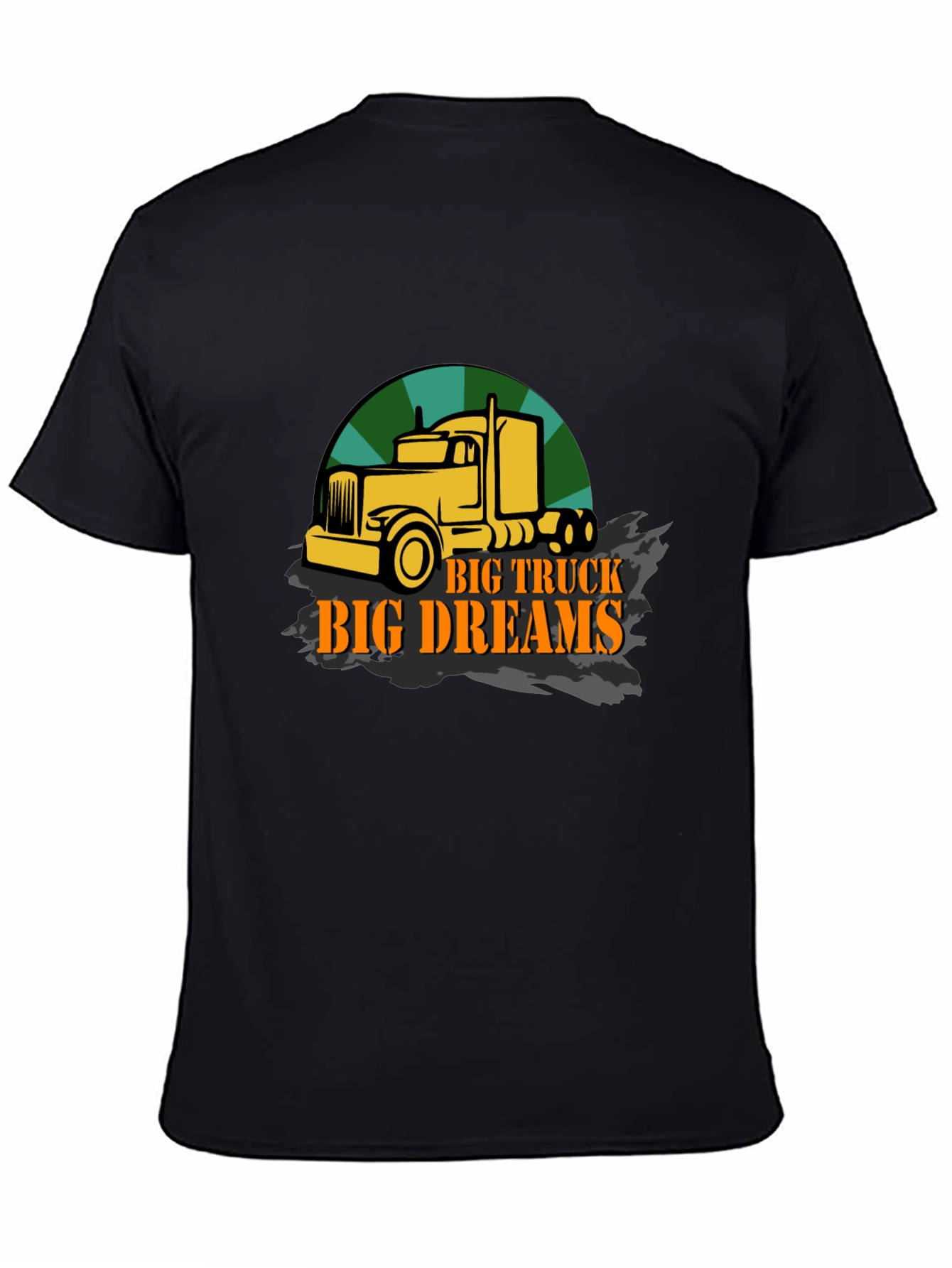 Black Big Truck Big Dreams Black Graphic T-Shirt view 4