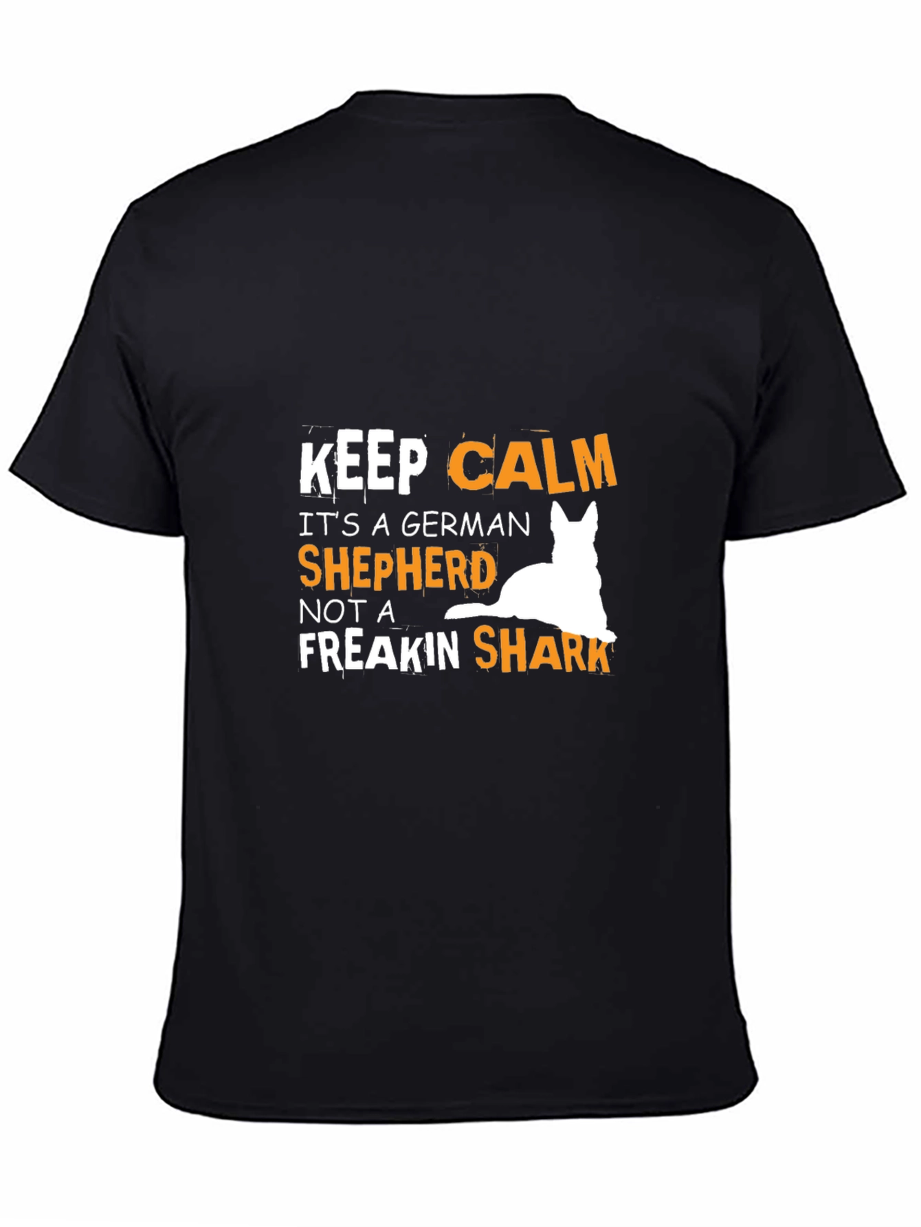 Black Keep Calm German Shepherd T-Shirt view 4