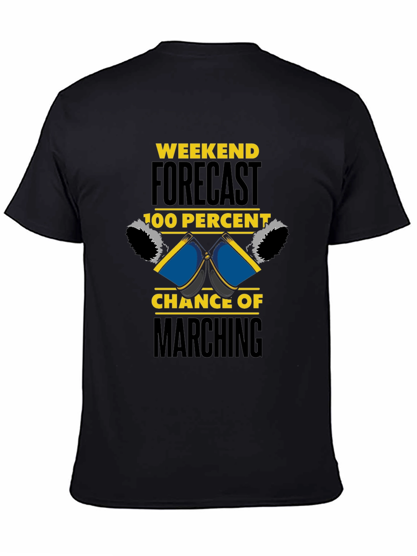 Black Marching Band Weekend Forecast T-Shirt view 4