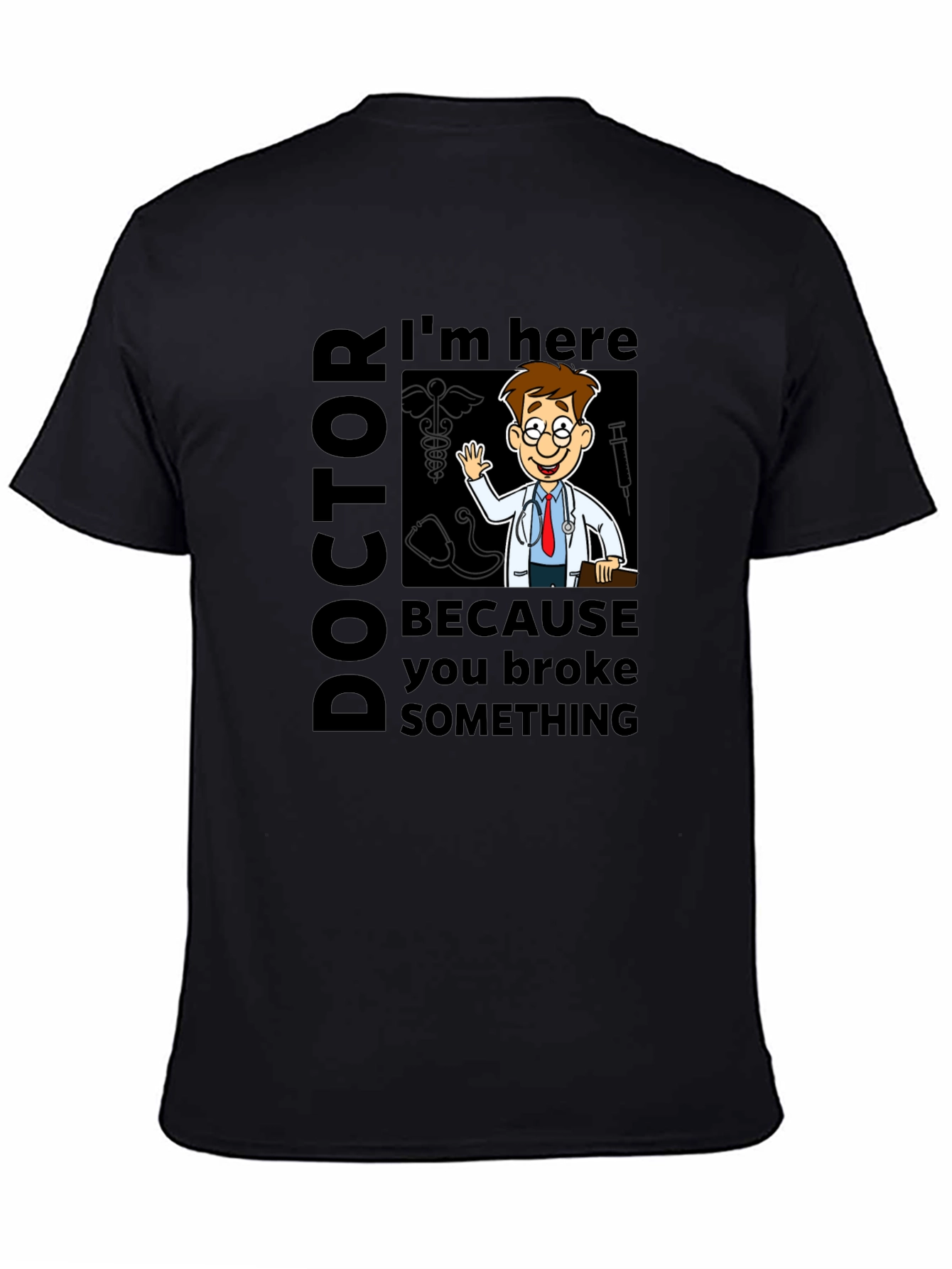 Black Doctor Cartoon Graphic Tee view 4