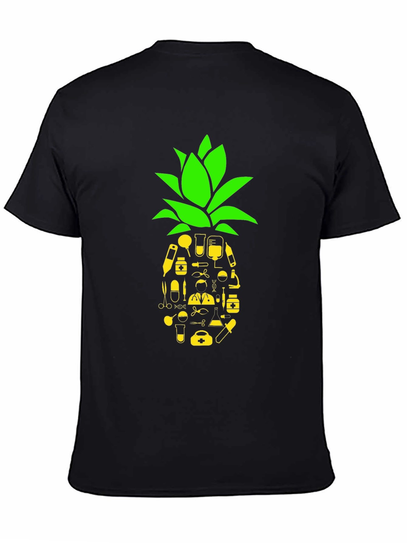 Black Medical Pineapple Graphic Tee view 4