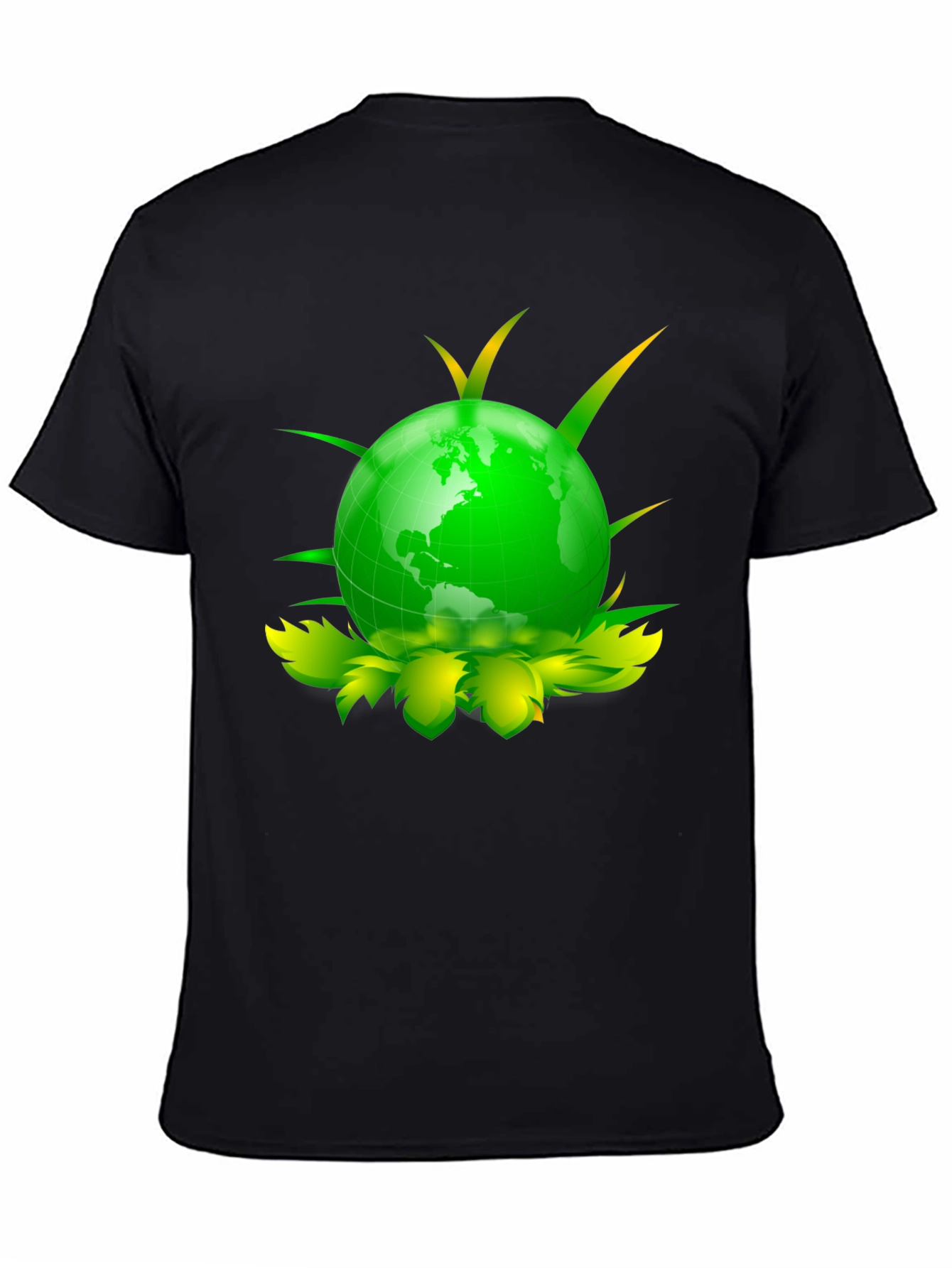 Black Eco Globe Graphic Tee - Black view 4