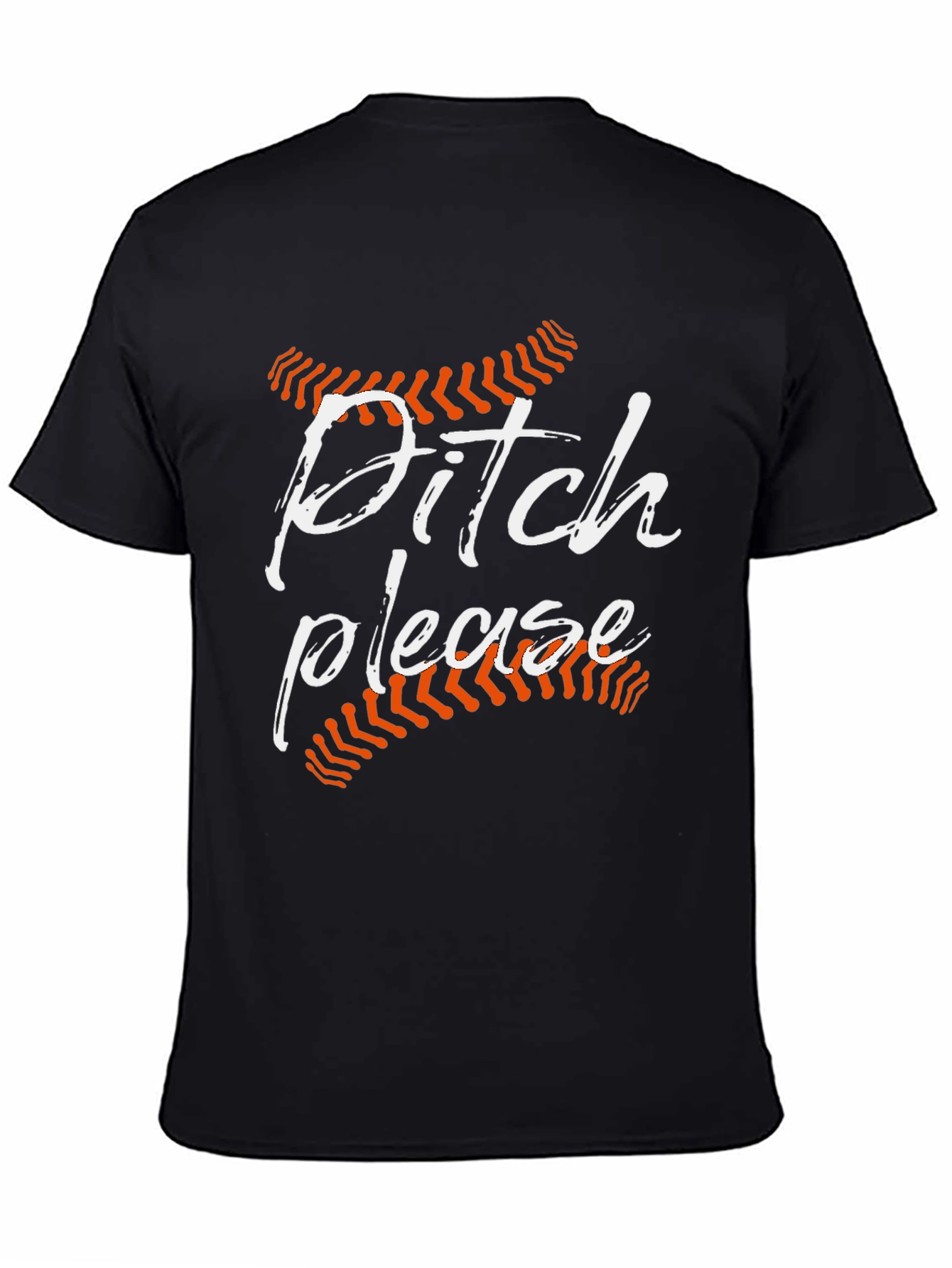 Black Pitch Please Baseball Graphic Tee - Funny Sports T-Shirt view 4