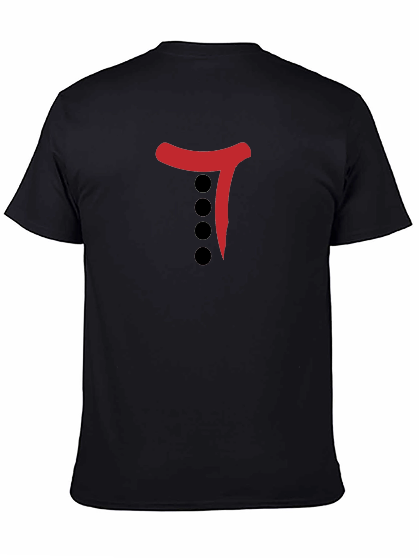 Black Black T-Shirt with Red & Black Graphic Print view 4