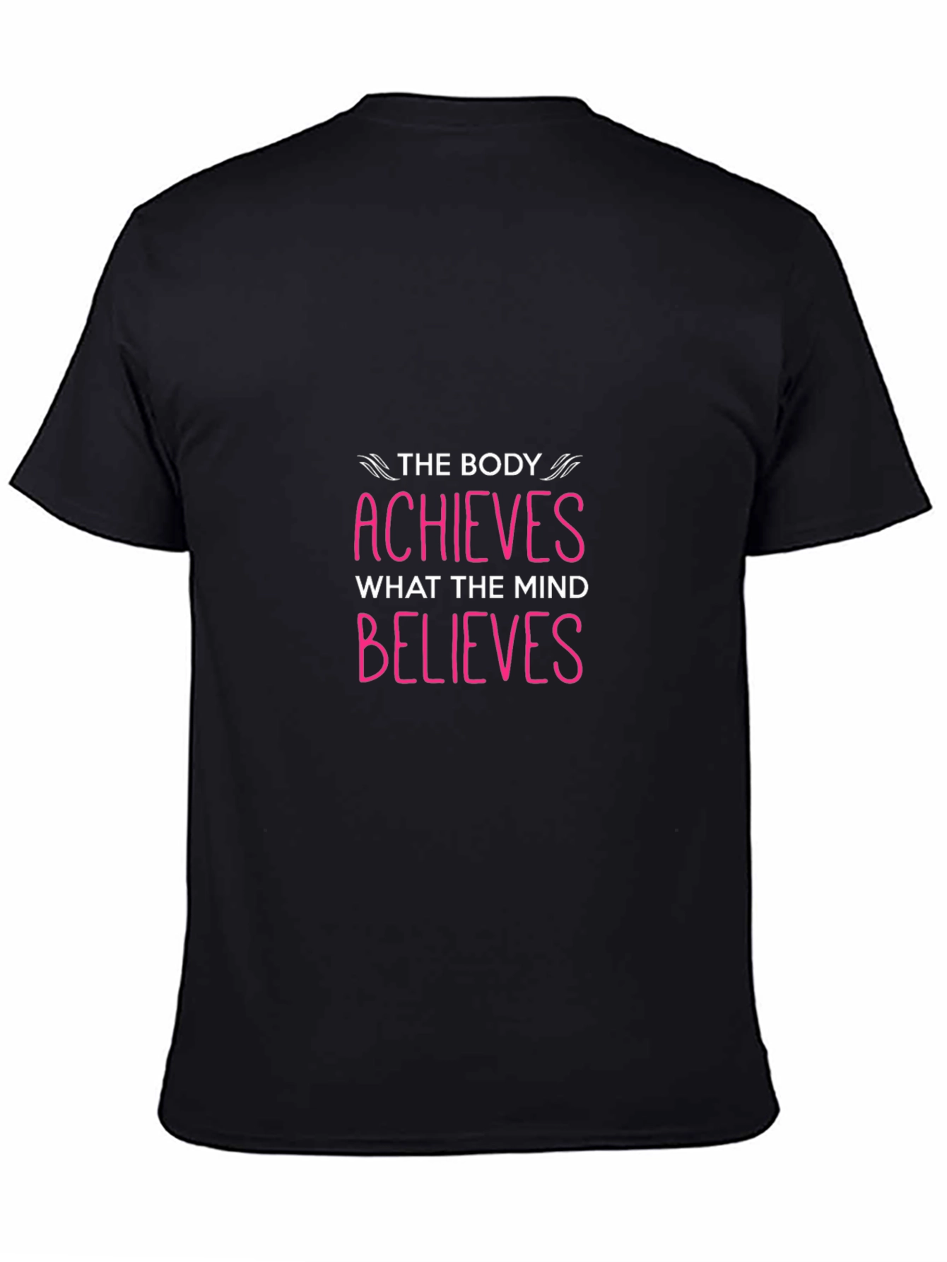 Black Inspirational Body Mind T-Shirt - Achieve Your Goals view 4