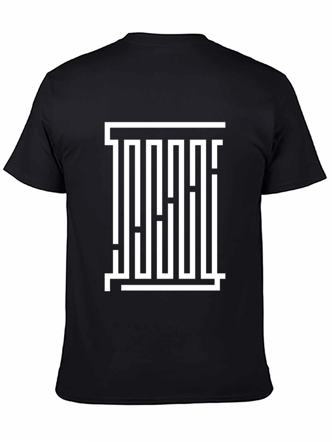 Black Abstract Graphic Print Black Casual T-Shirt view 4