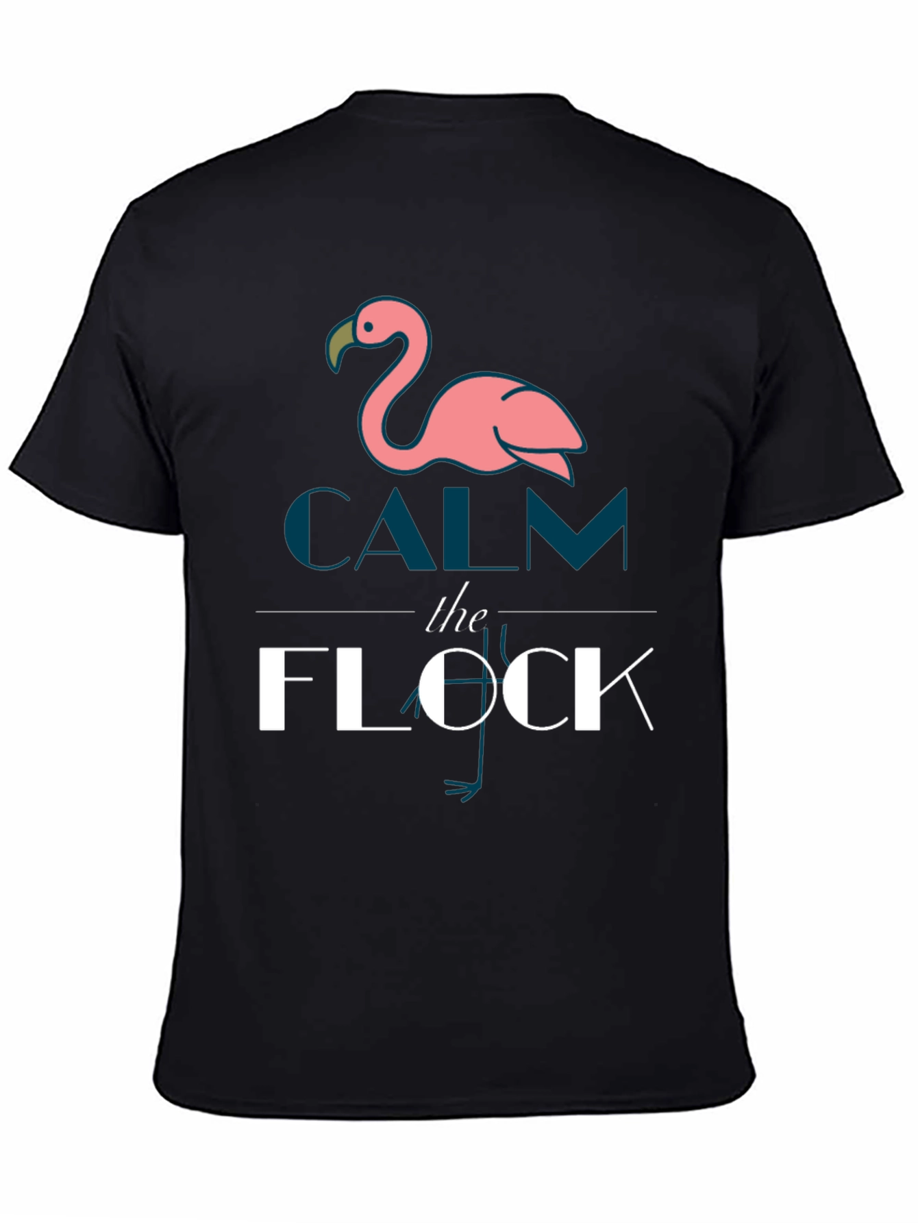 Black Calm The Flock Flamingo Graphic T-Shirt view 4
