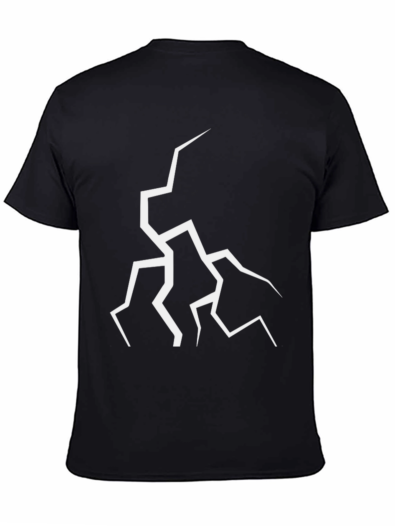 Black Cracked Design Black T-Shirt - Modern Graphic Tee view 4