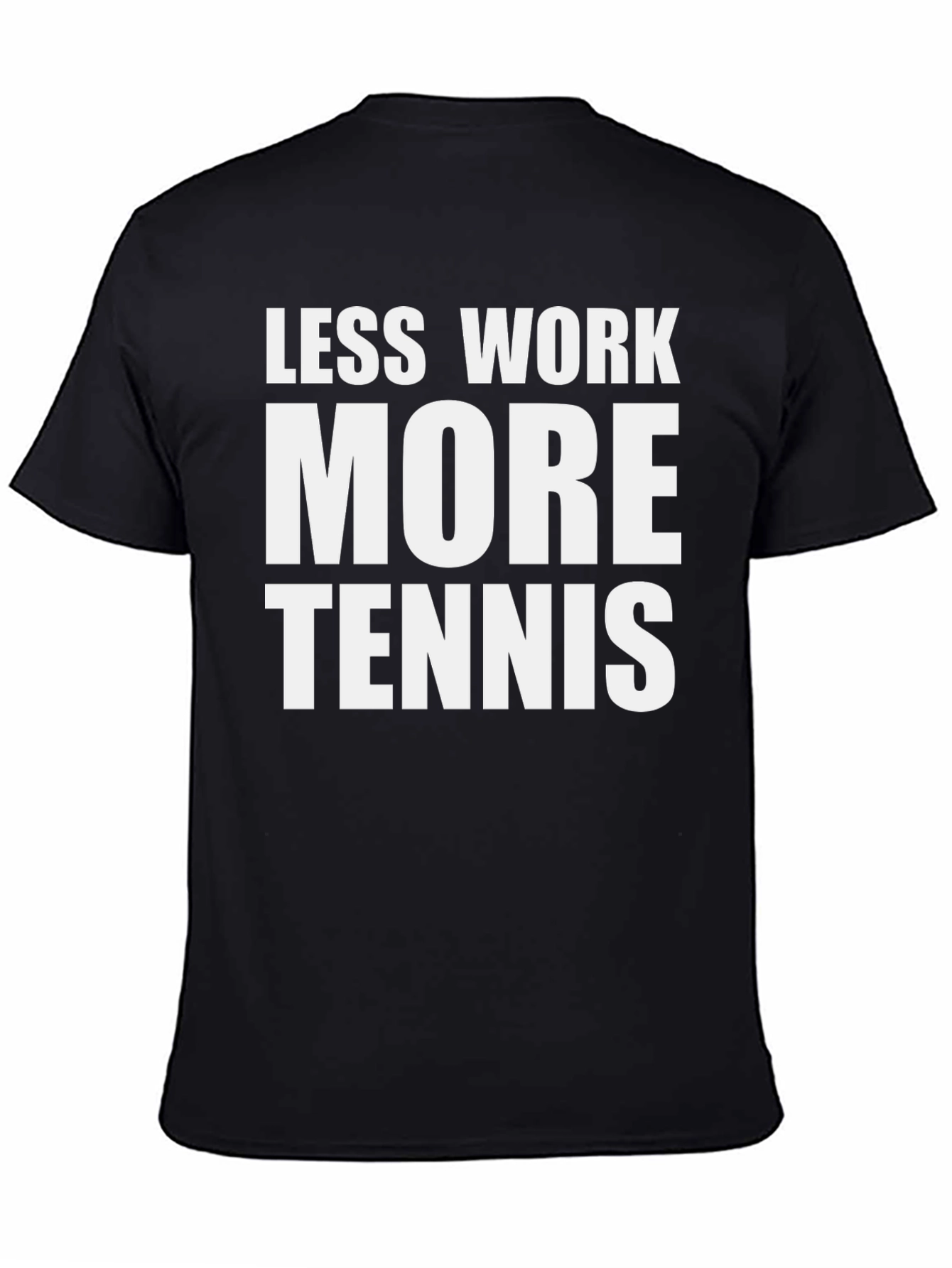 Black Less Work More Tennis Graphic Tee view 4