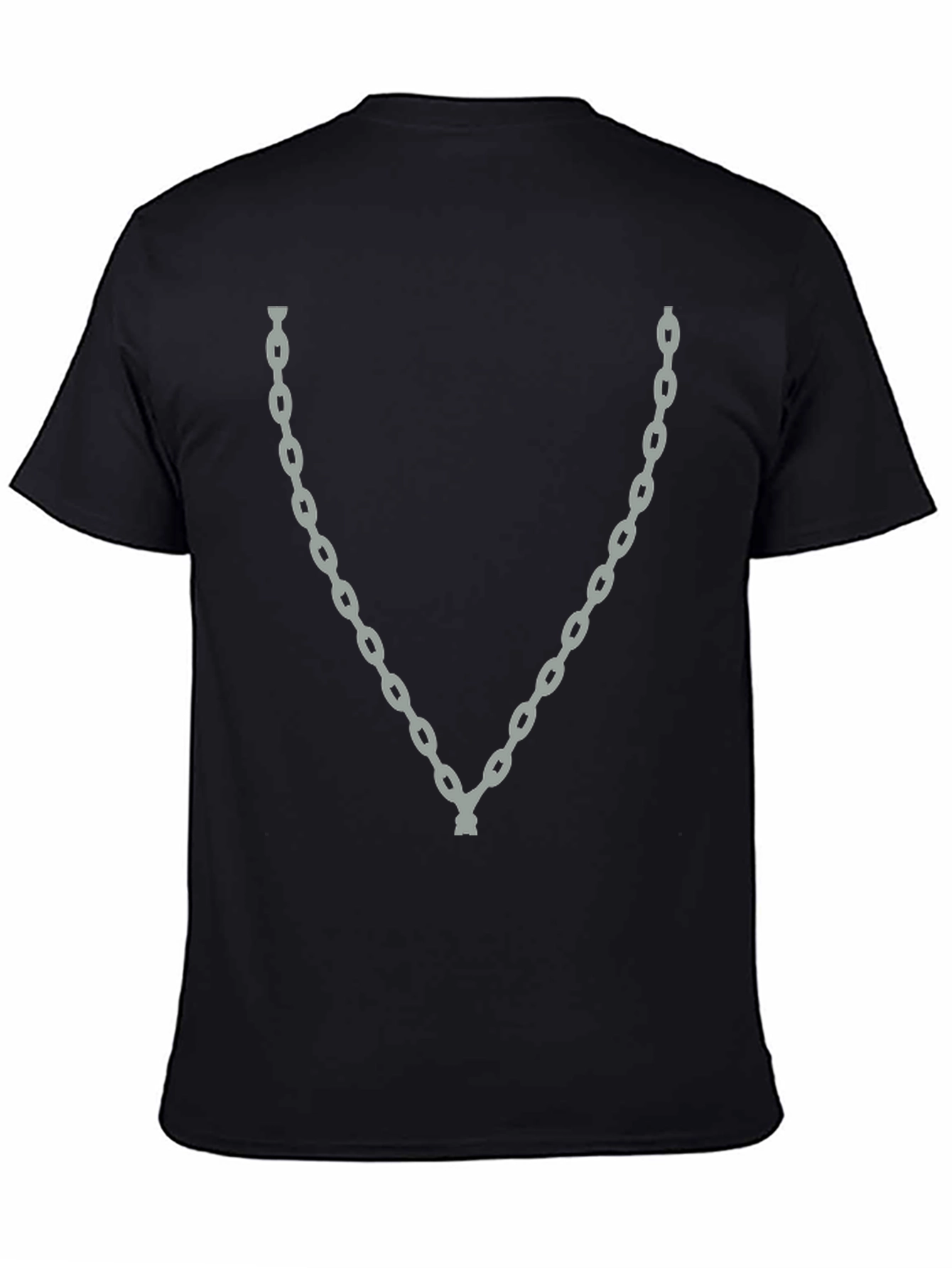 Black Chain Graphic Black T-Shirt - Cool Casual Style view 4