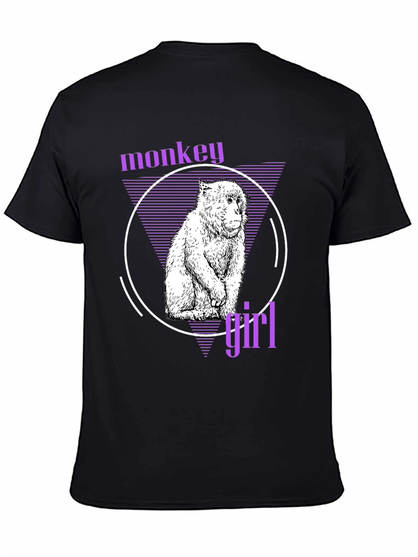 Black Monkey Girl Graphic Tee - Trendy Black T-Shirt view 4
