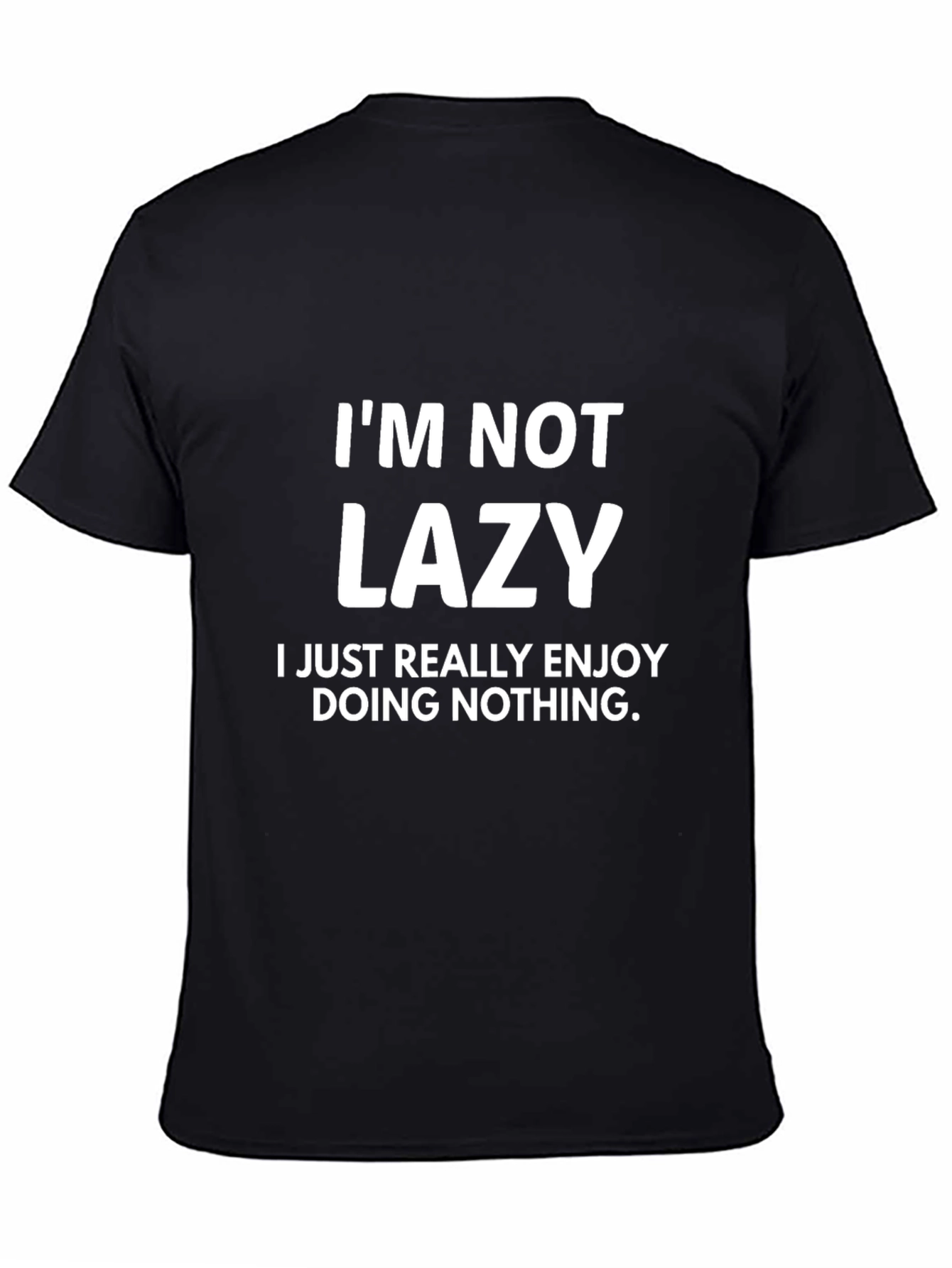 Black I'm Not Lazy Graphic Tee - Black view 4