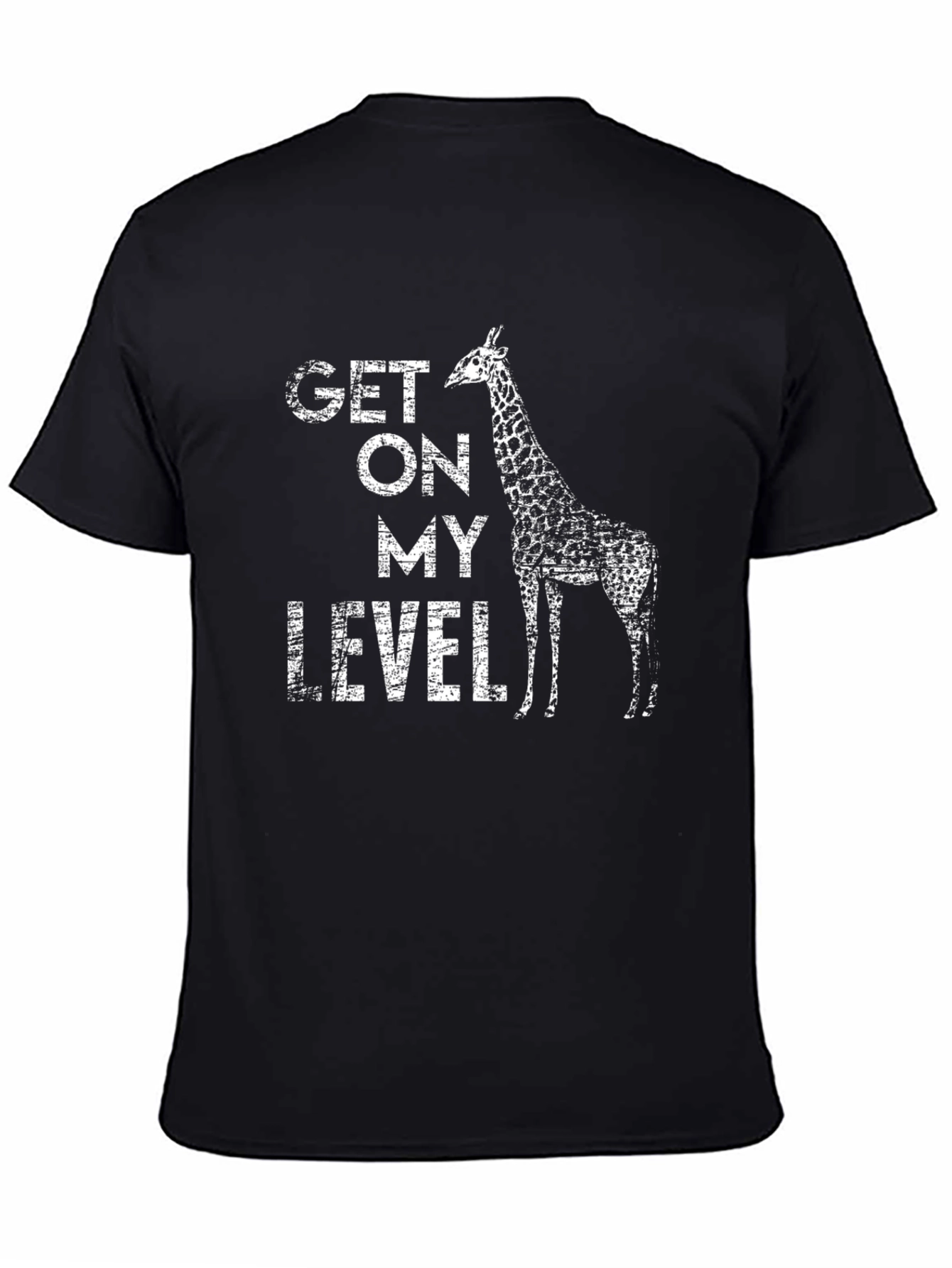 Black Get On My Level Giraffe Graphic T-Shirt view 4