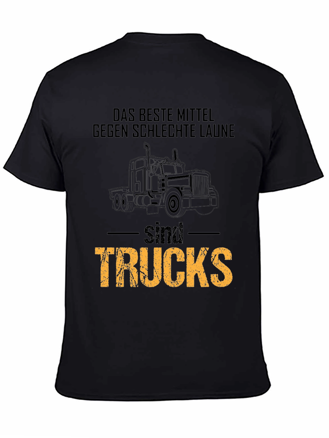 Black Trucks Solve Everything T-Shirt - Driver Humor Tee view 4