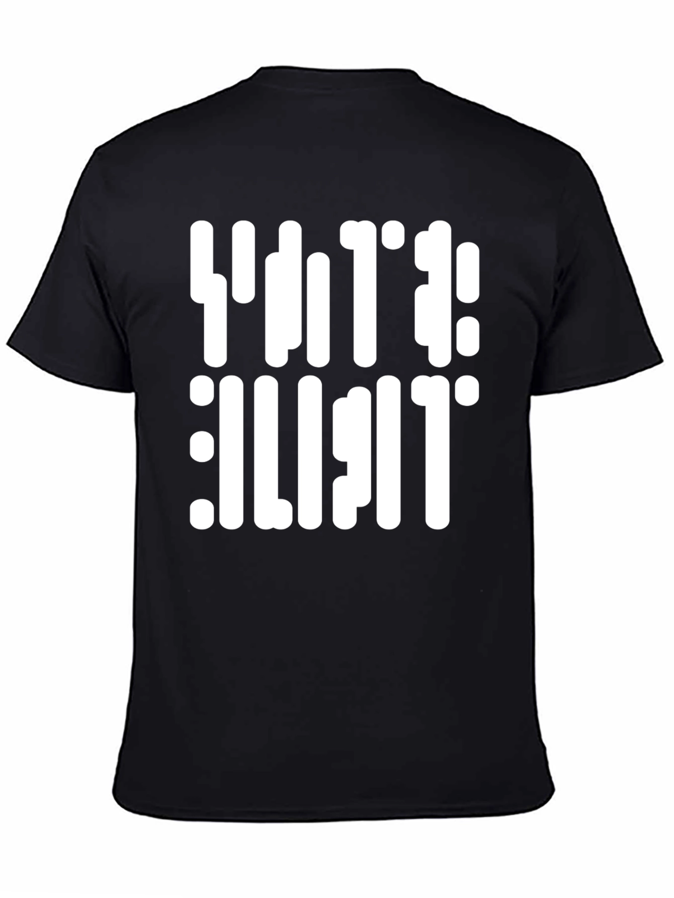 Black Retro Text Black T-Shirt view 4