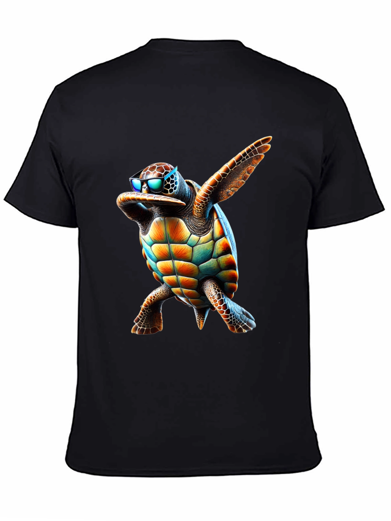 Black Dabbing Turtle Graphic Tee - Cool & Fun view 4