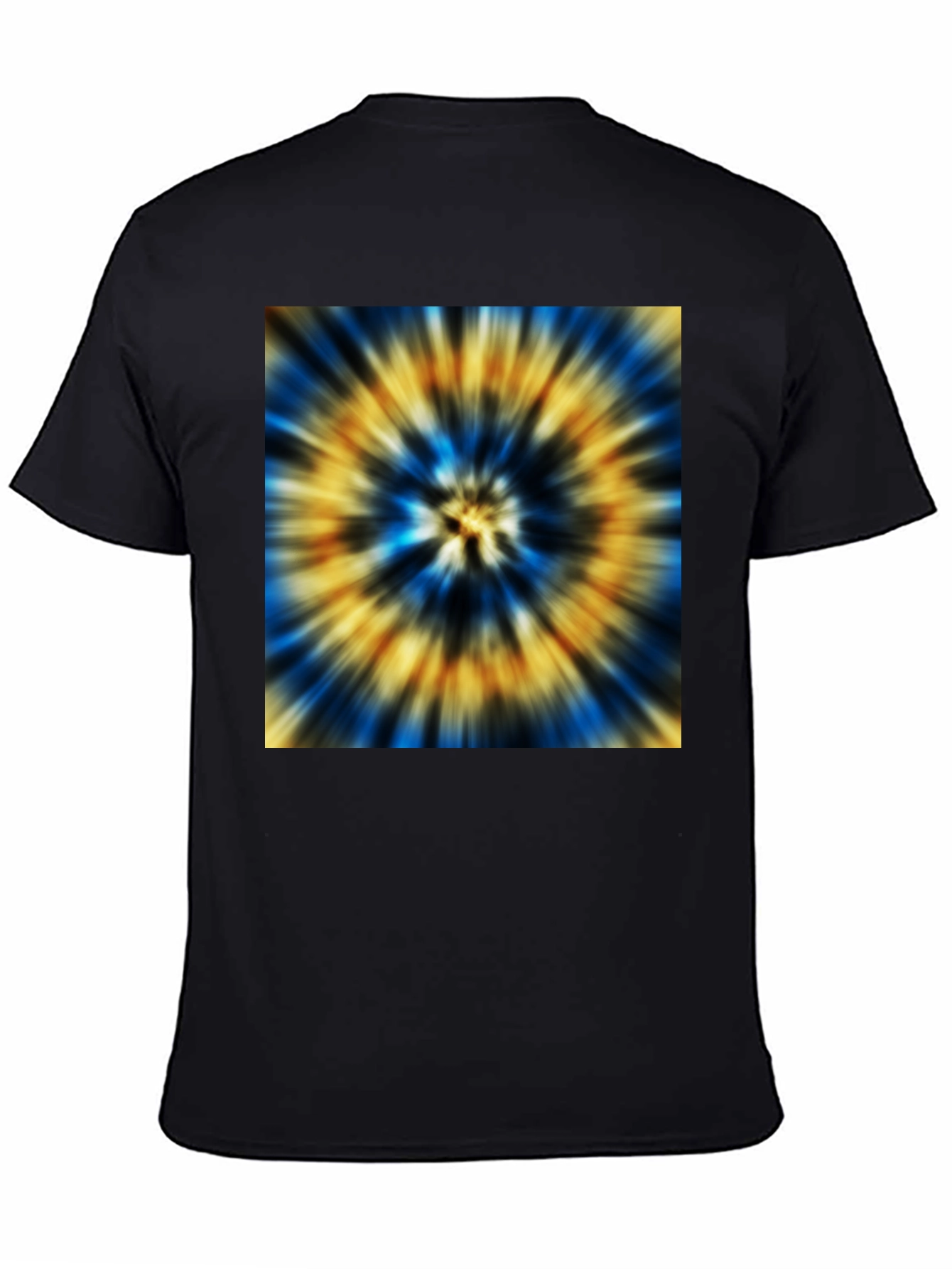 Black Vibrant Tie-Dye Graphic Black T-Shirt view 4
