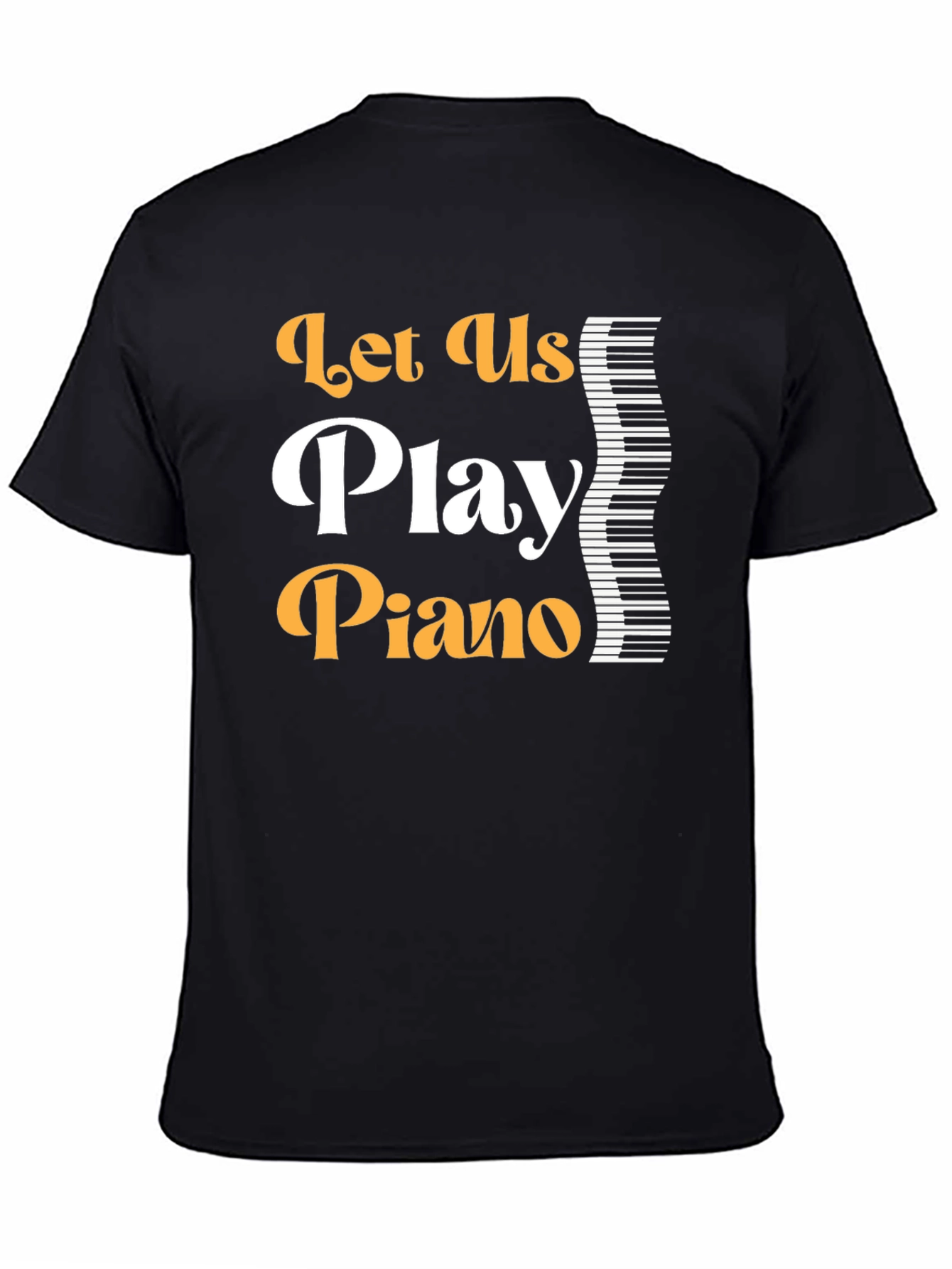 Black Let's Play Piano Graphic T-Shirt view 4