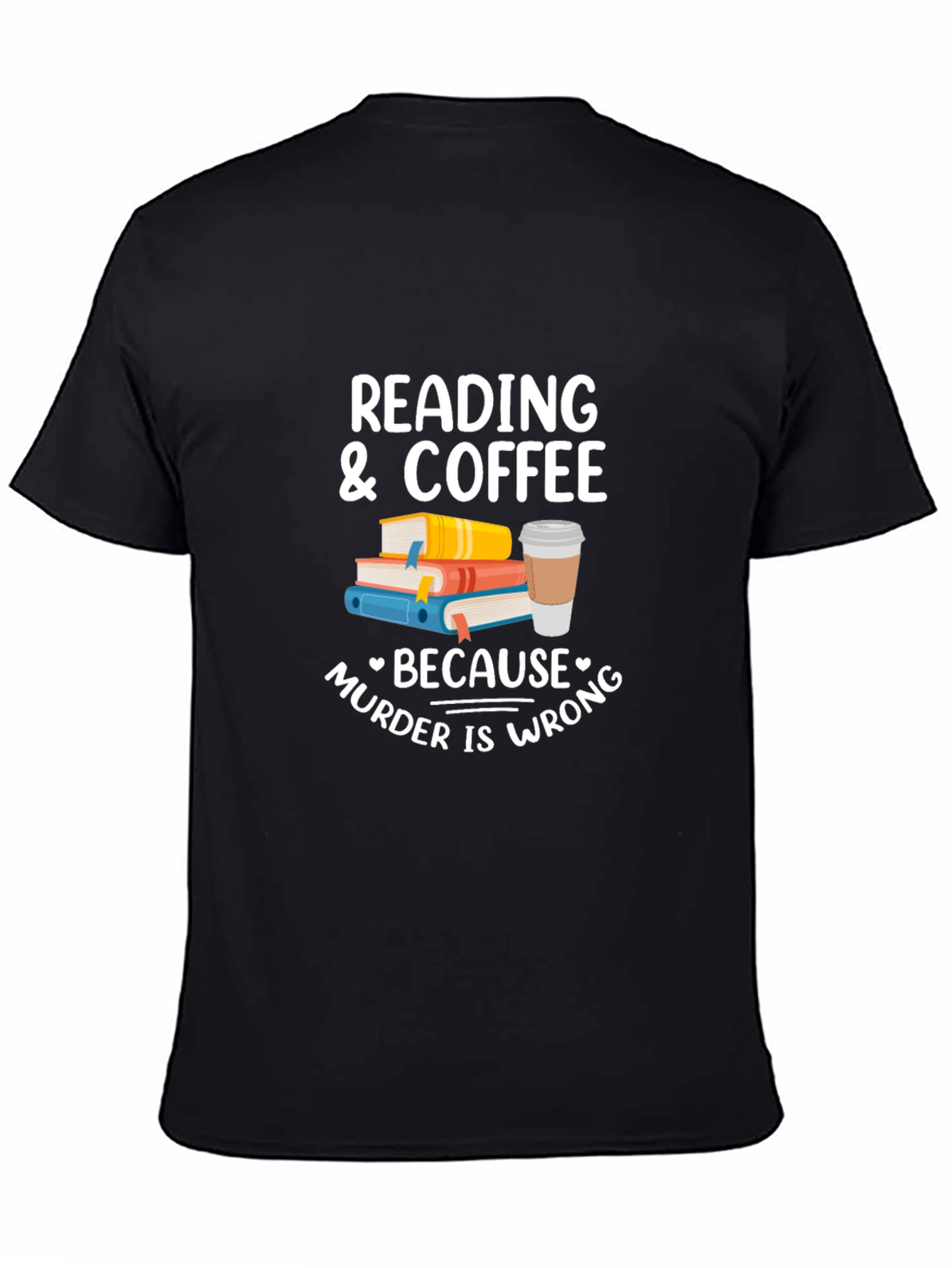 Black Reading & Coffee T-Shirt view 4