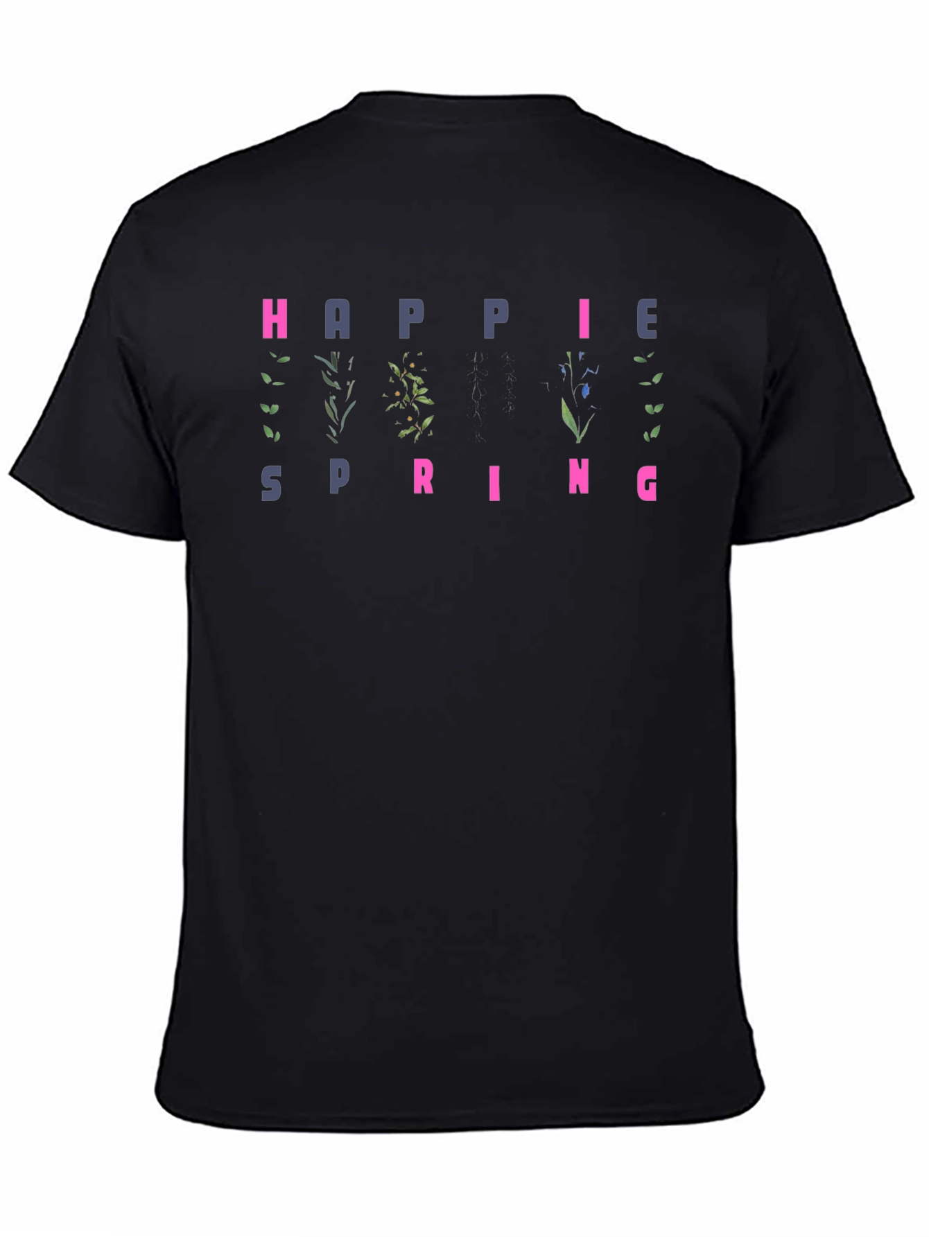 Black Hippie Spring Graphic T-Shirt view 4