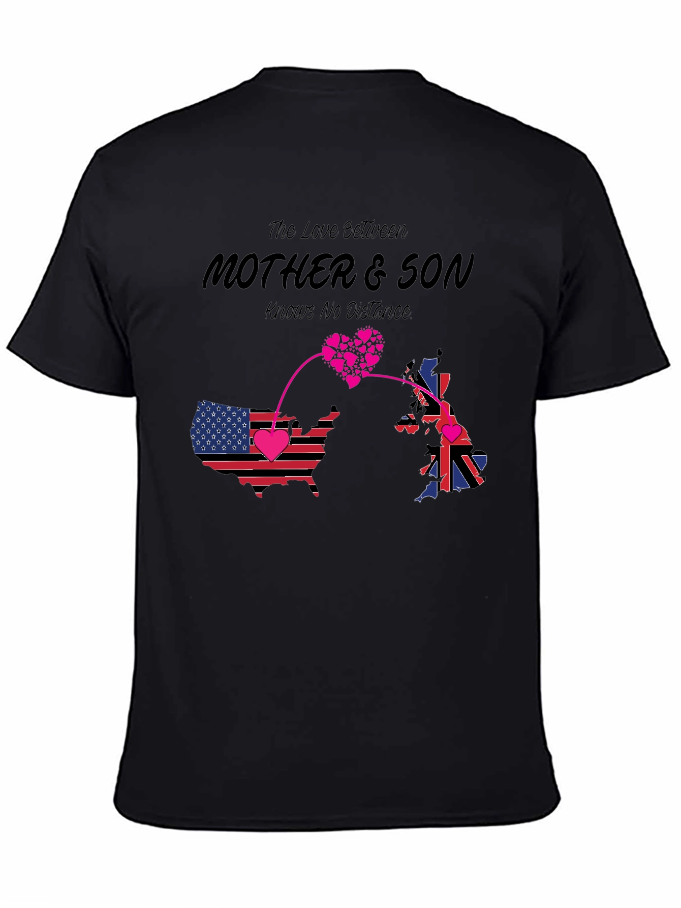 Black Mother & Son Distance Love T-Shirt view 4
