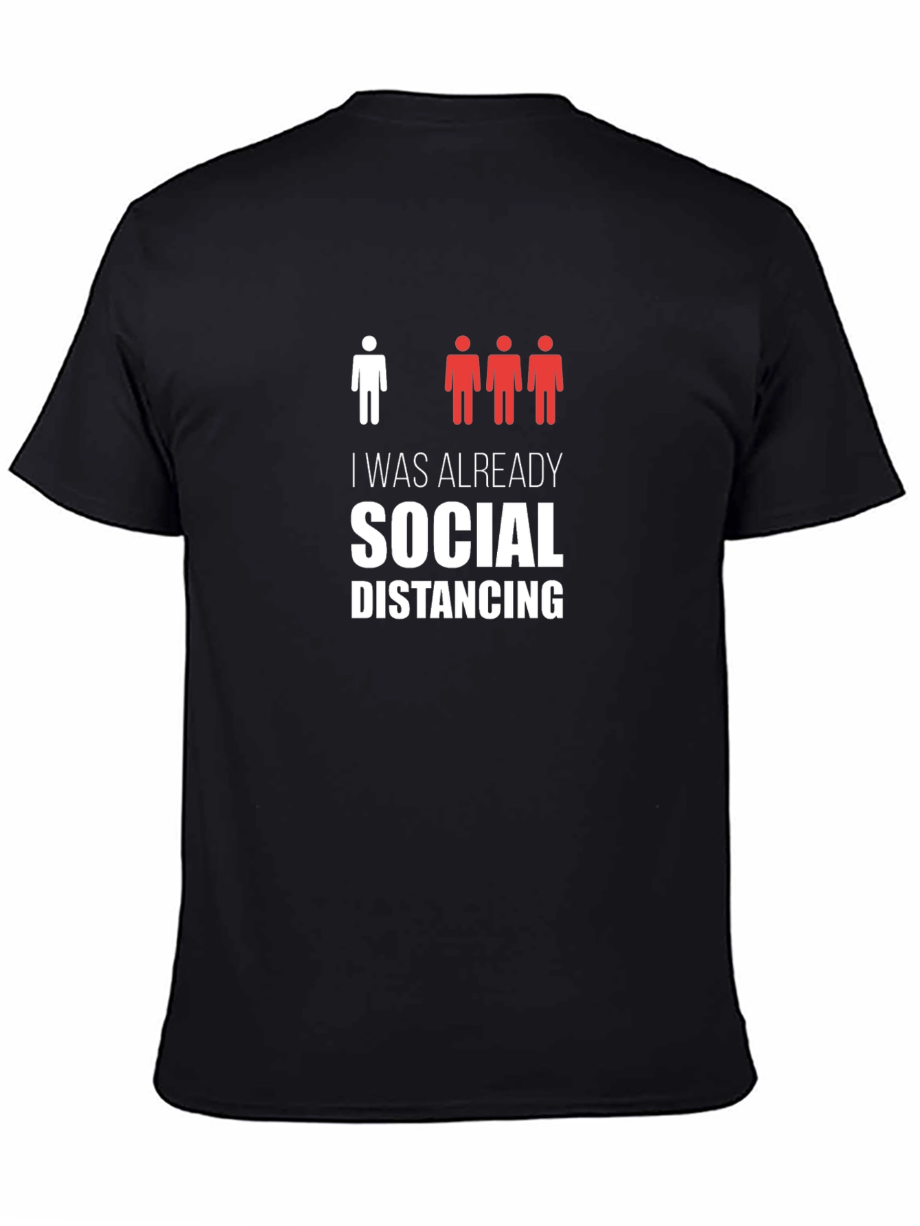 Black Social Distancing T-Shirt view 4
