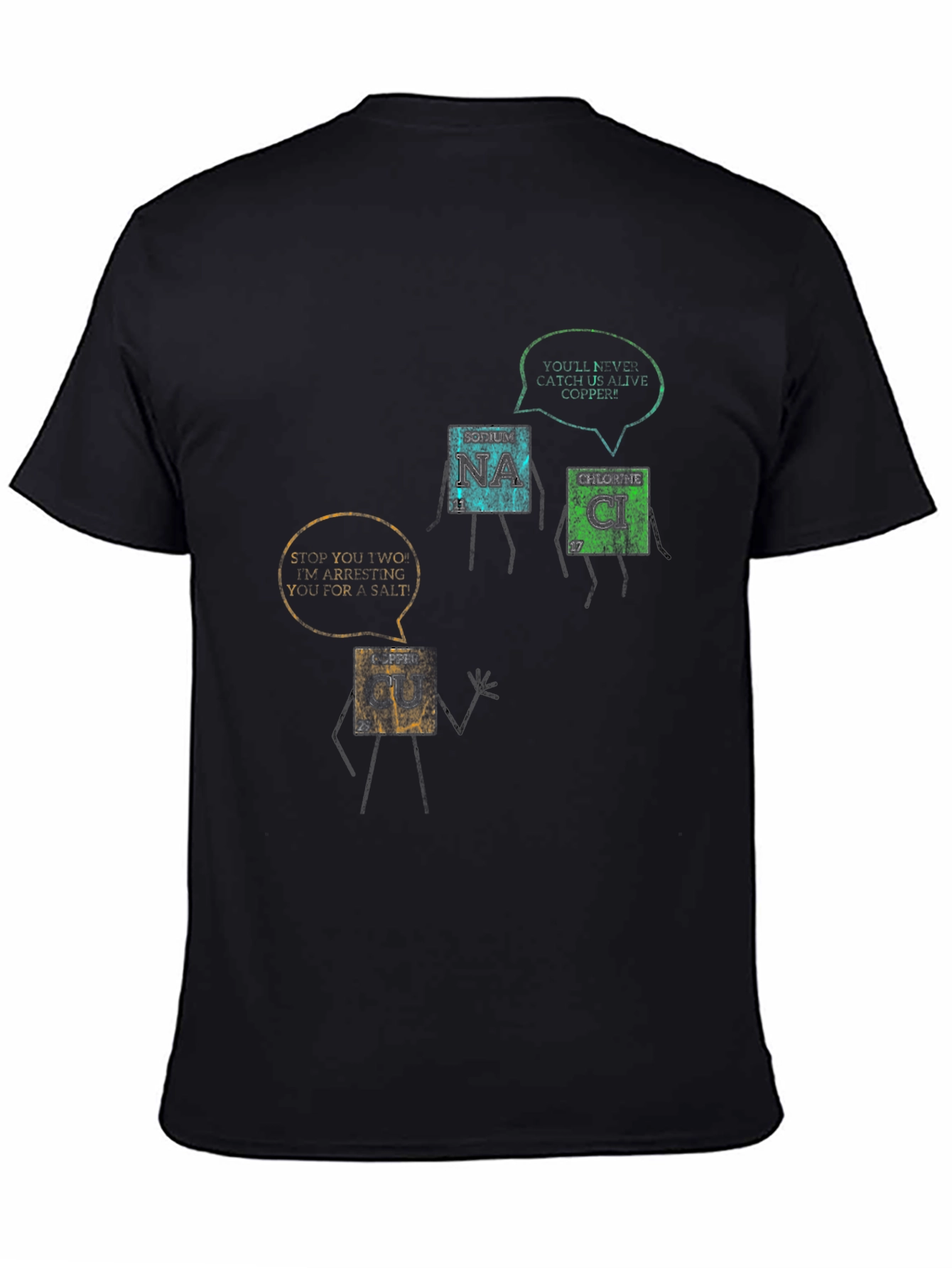 Black Funny Chemistry T-Shirt: Periodic Table Pun view 4