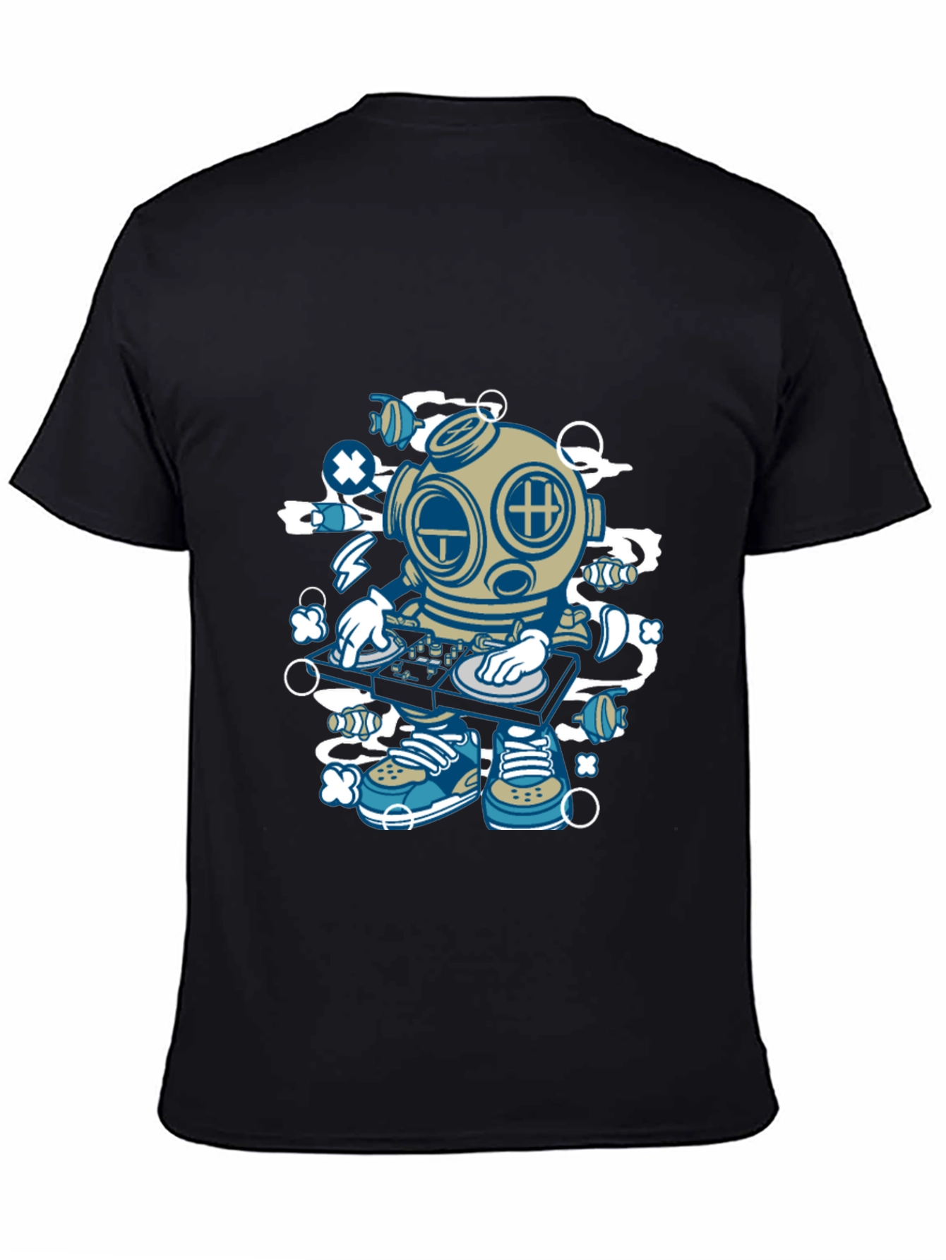 Black DJ Diver Graphic Tee - Black T-Shirt view 4