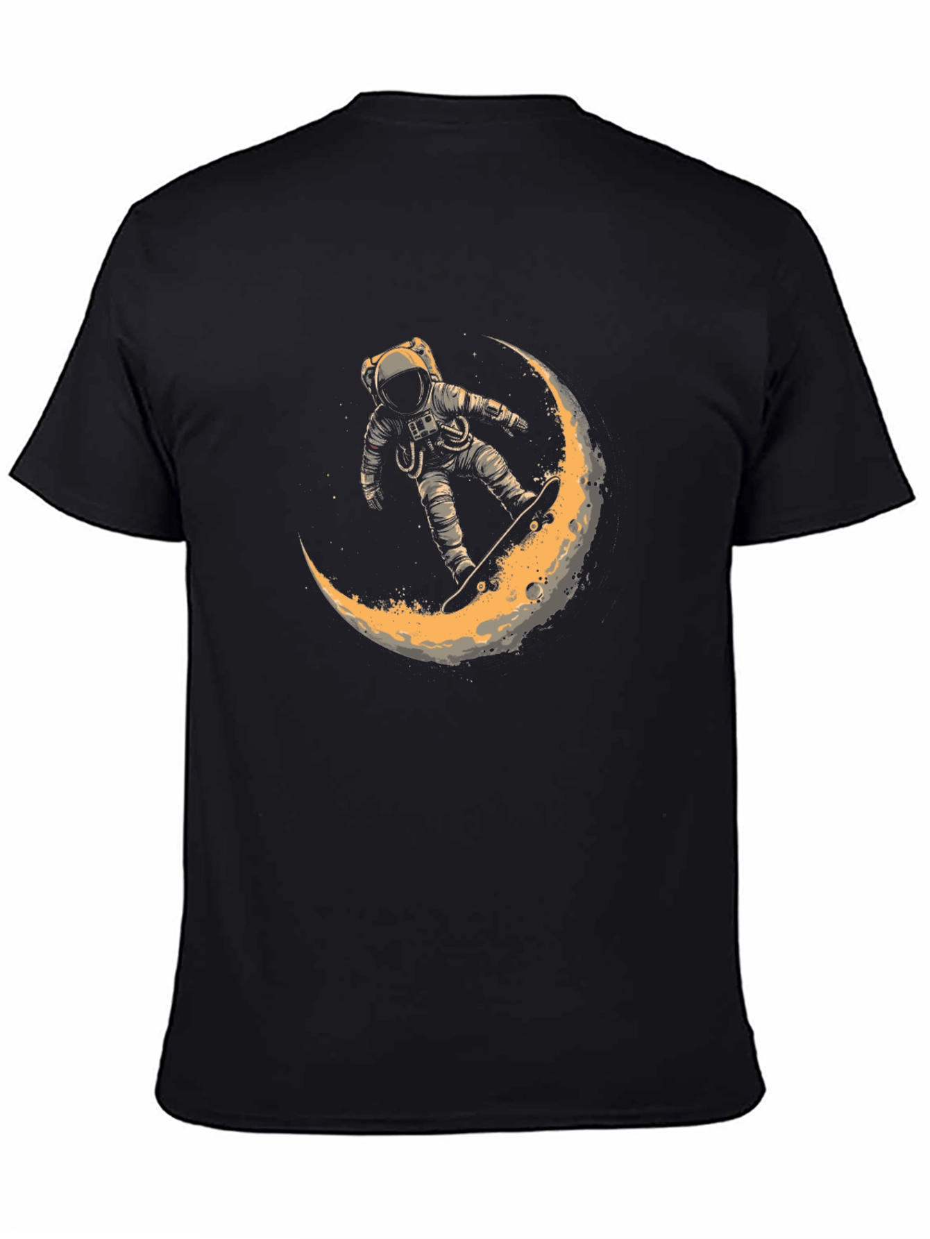 Black Astronaut Moon Ride Graphic T-Shirt view 4
