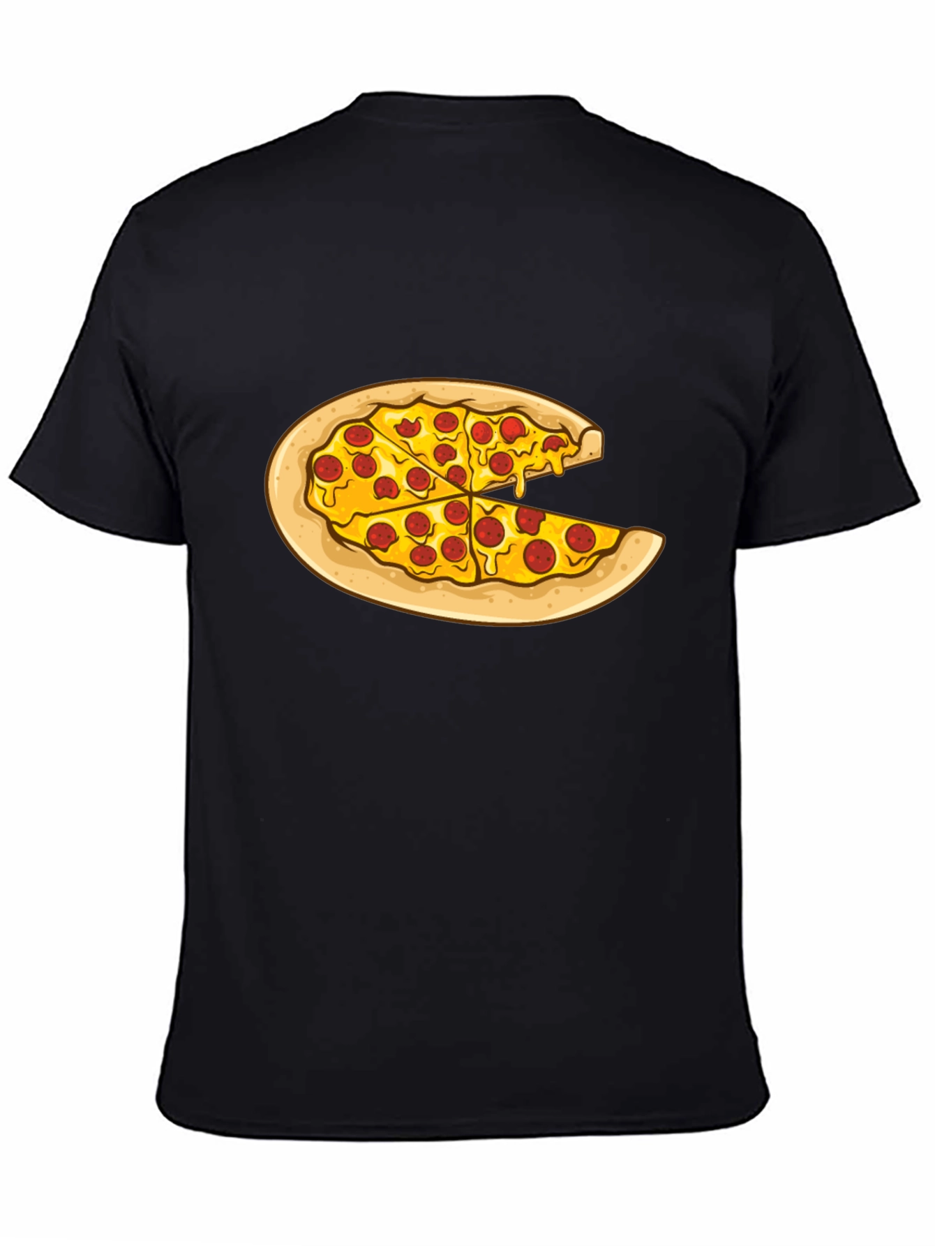 Black Pizza Slice Graphic Tee - Casual Comfort view 4