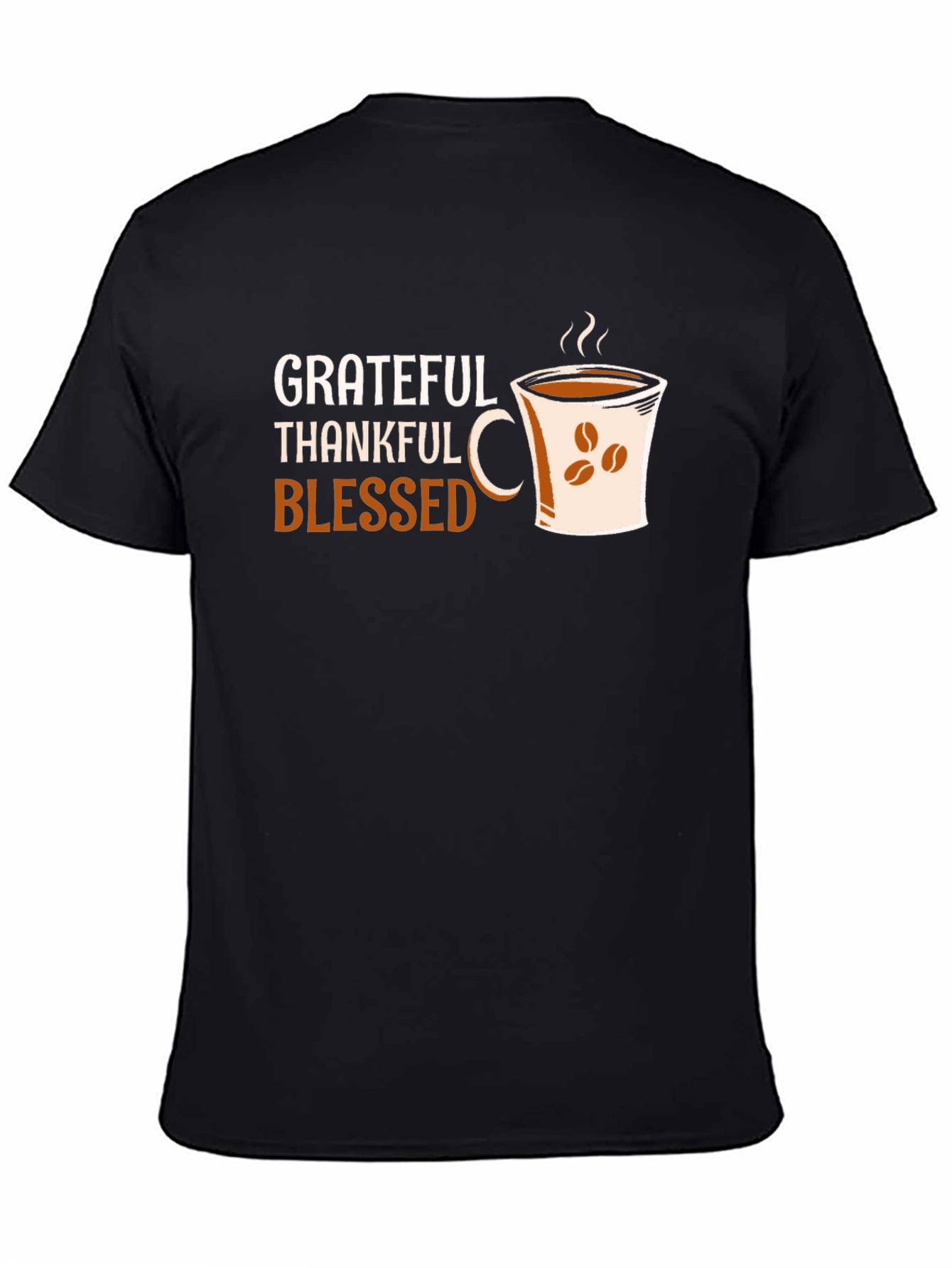 Black Grateful Thankful Blessed Coffee Cup T-Shirt view 4