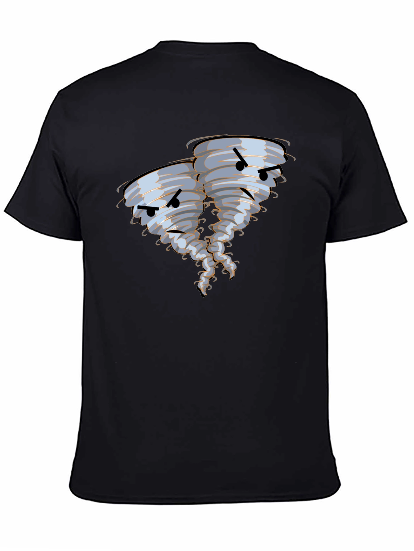 Black Angry Twin Tornado Graphic T-Shirt view 4