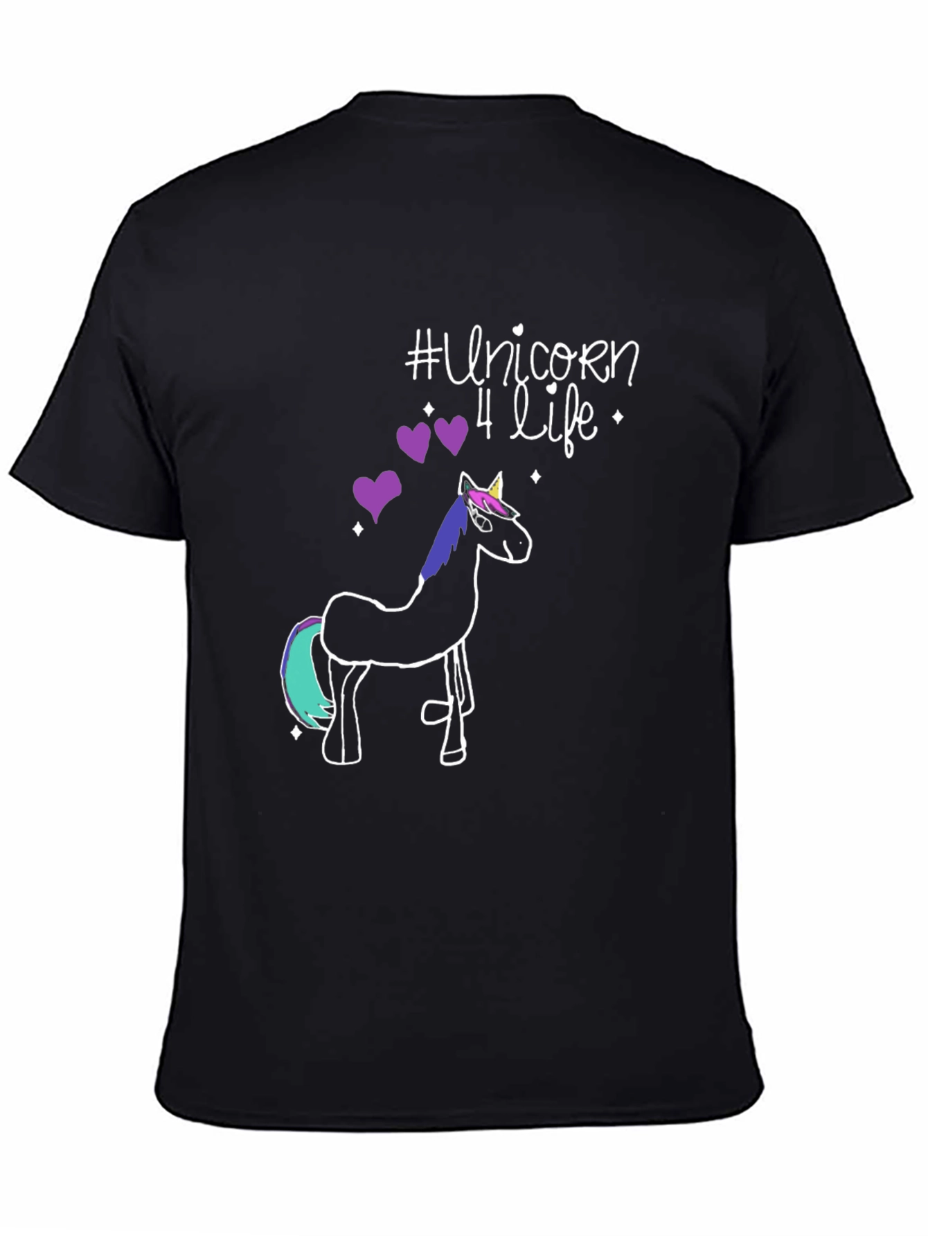 Black Unicorn 4 Life Graphic T-Shirt view 4