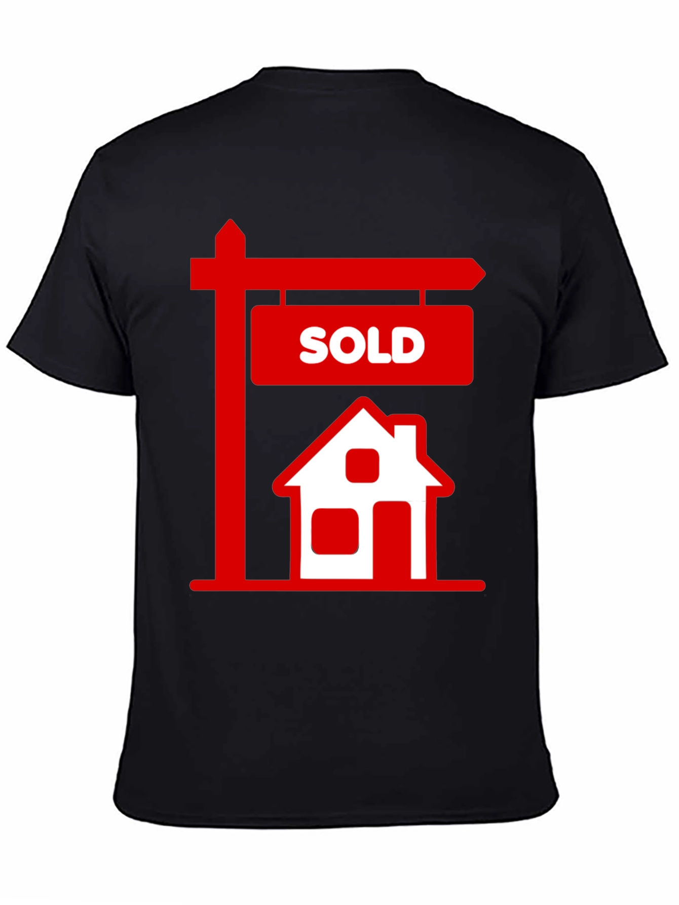 Black Sold House Graphic Tee - Real Estate T-Shirt view 4