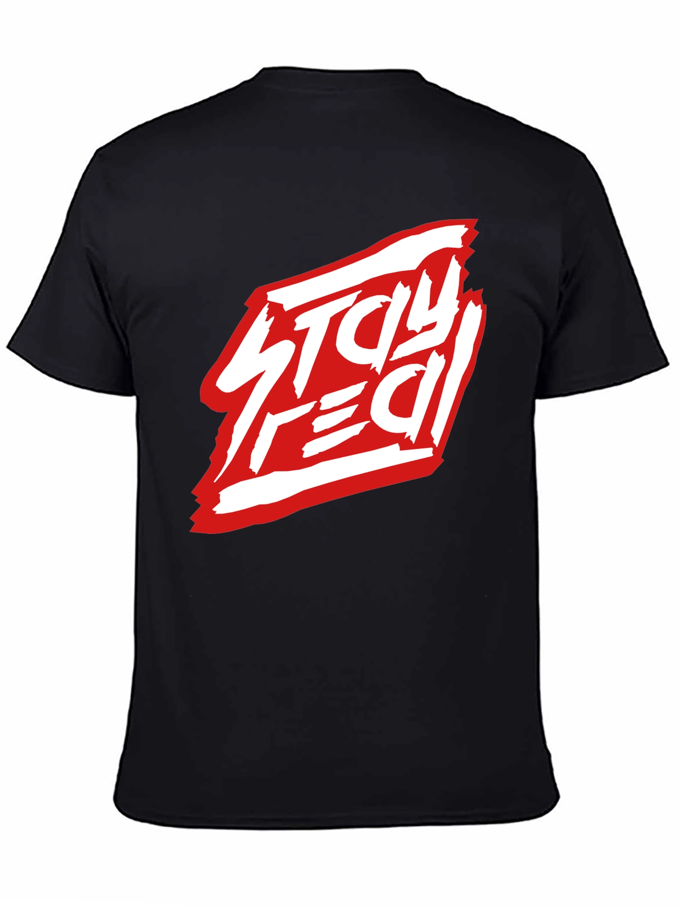 Black Stay Real Black Graphic Tee - Modern Streetwear Style view 4
