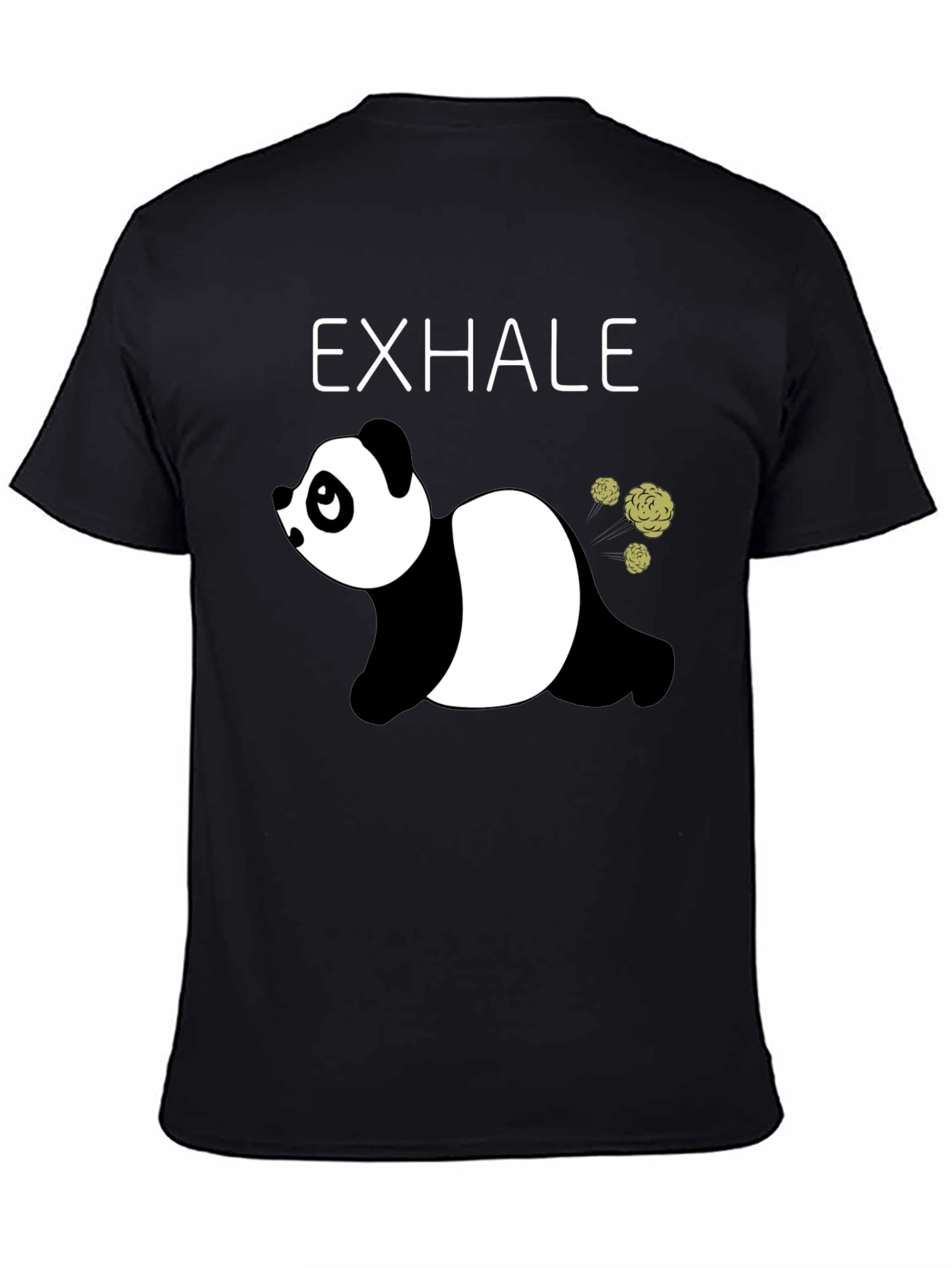 Black Exhale Panda Graphic Tee - Relax & Unwind view 4
