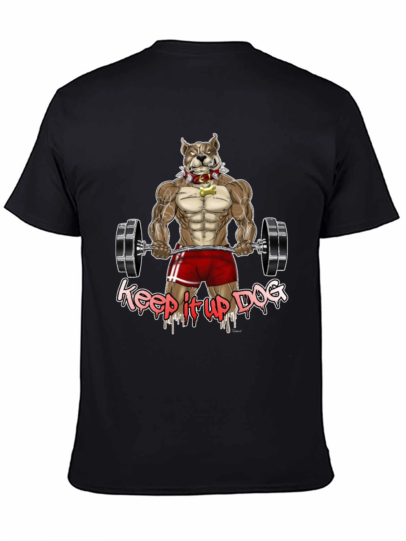 Black Keep It Up Dog Graphic T-Shirt view 4