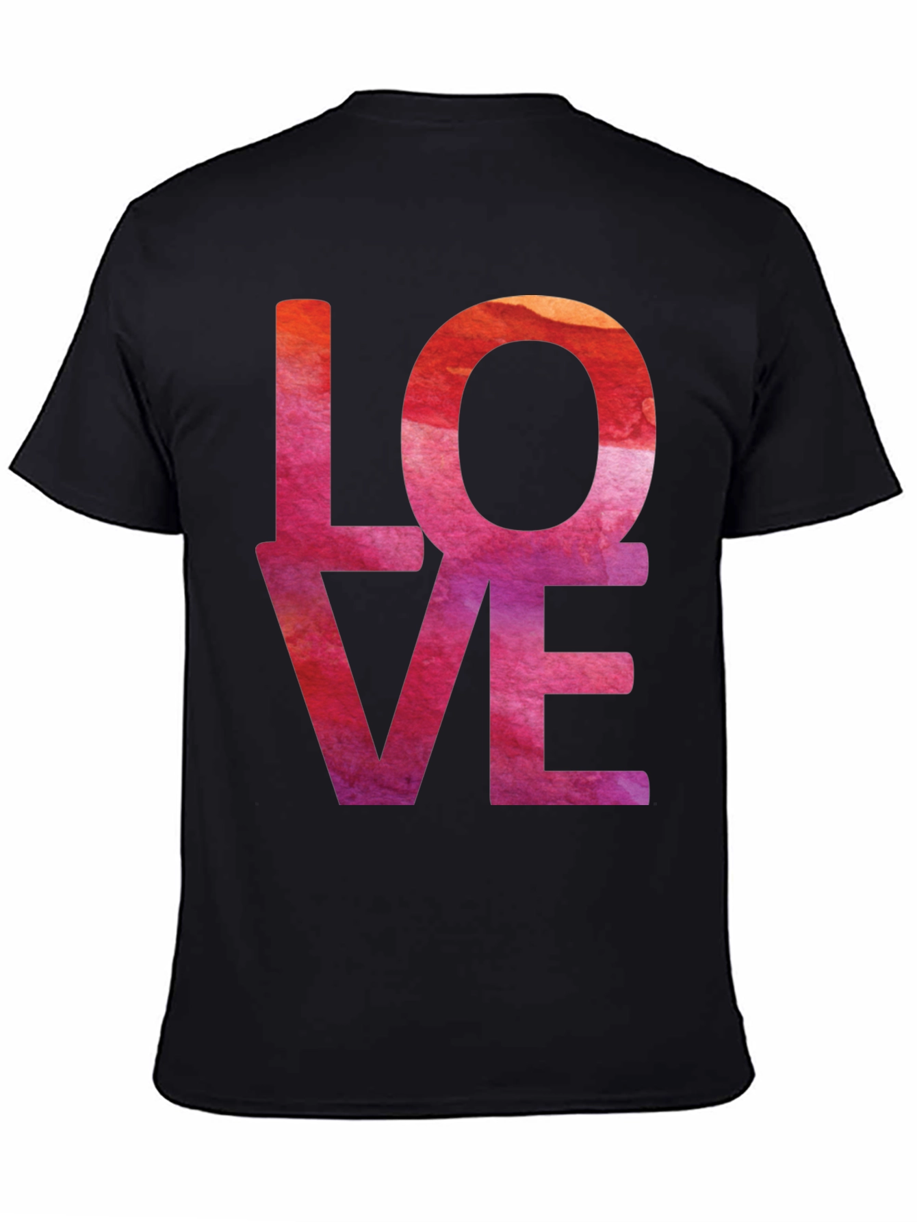 Black Watercolor Love T-Shirt - Artistic Graphic Tee view 4