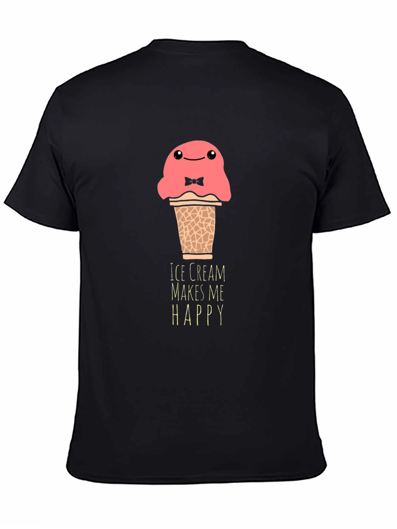 Black Ice Cream Makes Me Happy Graphic T-Shirt view 4