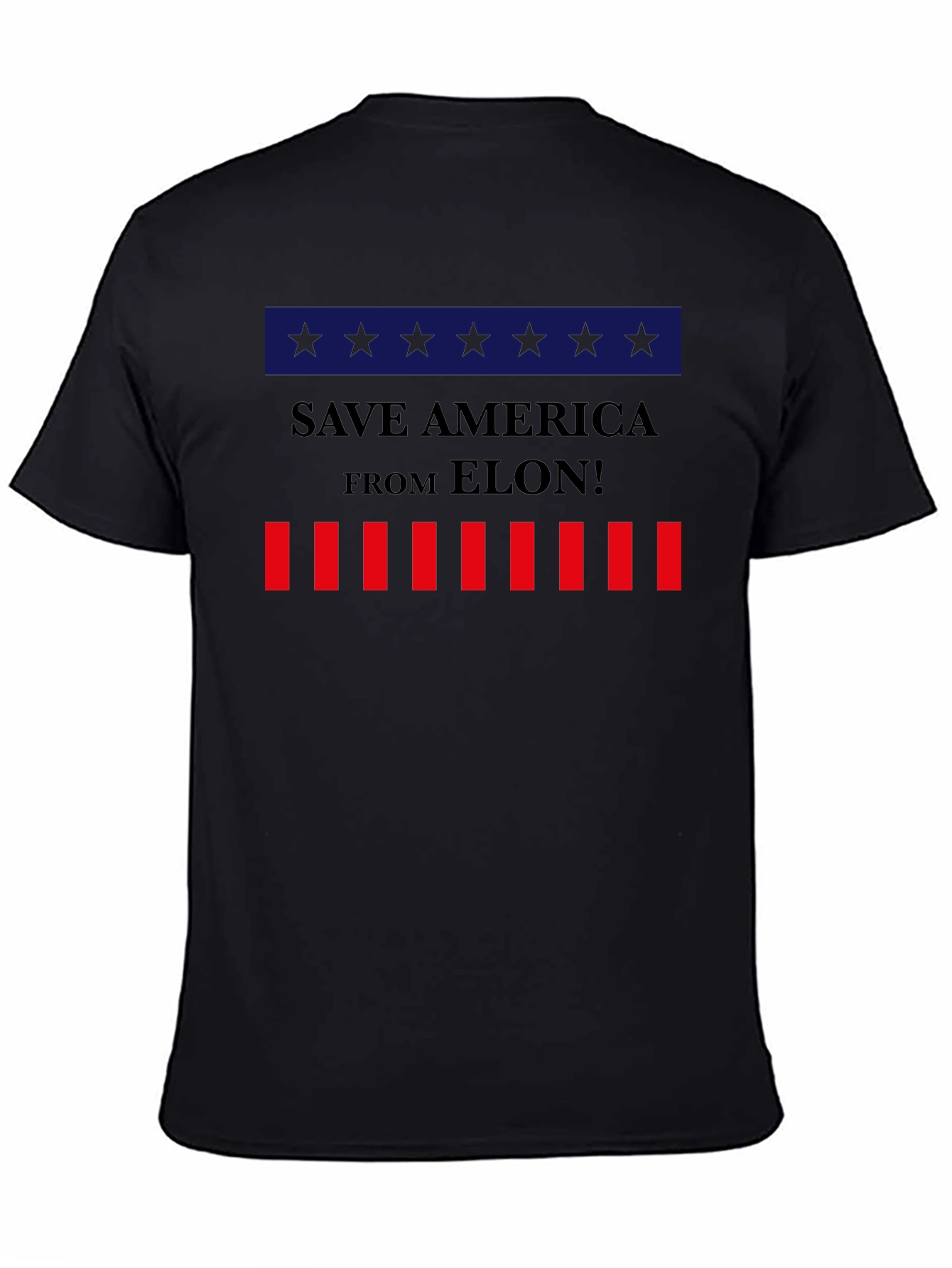 Black Save America From Elon! Graphic Tee view 4