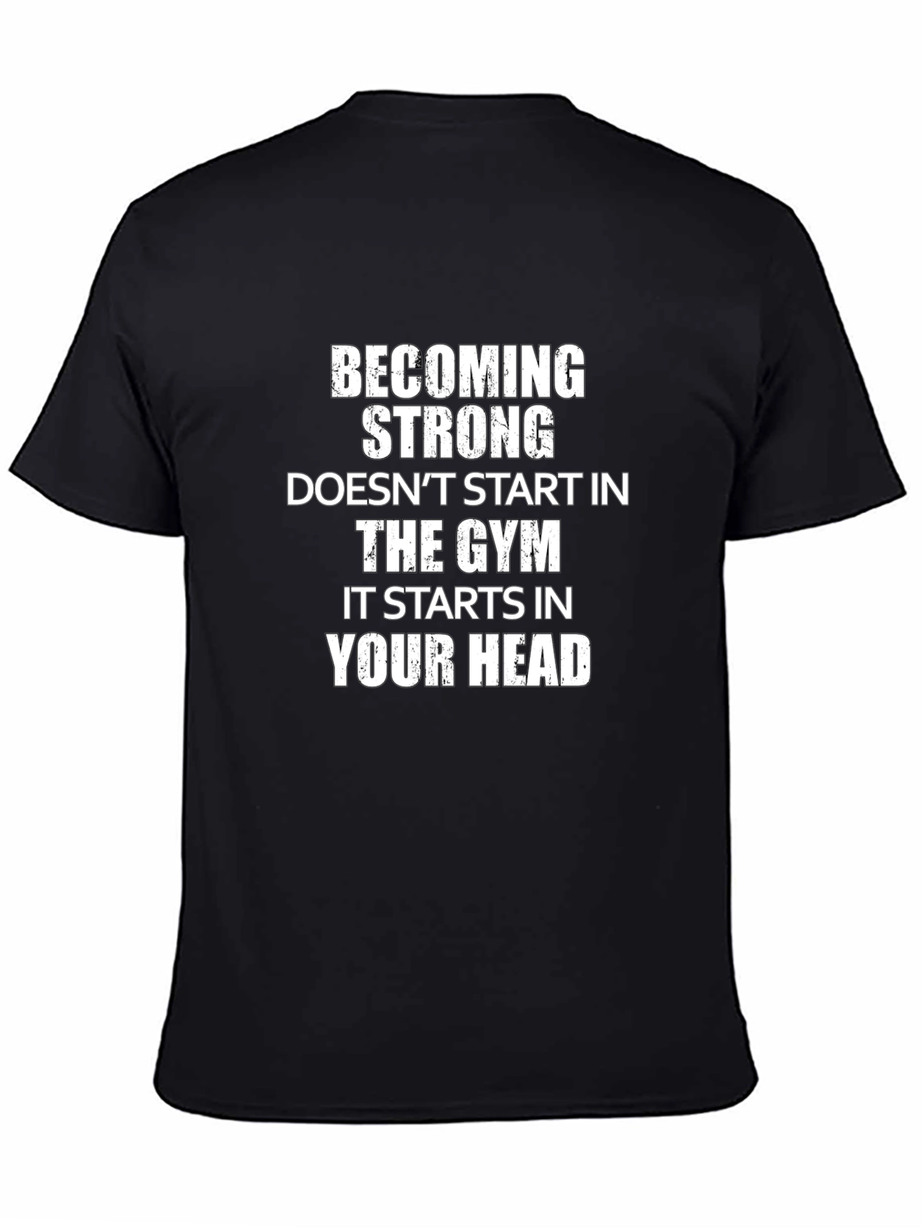 Black Motivational Gym T-Shirt - Starts In Your Head view 4