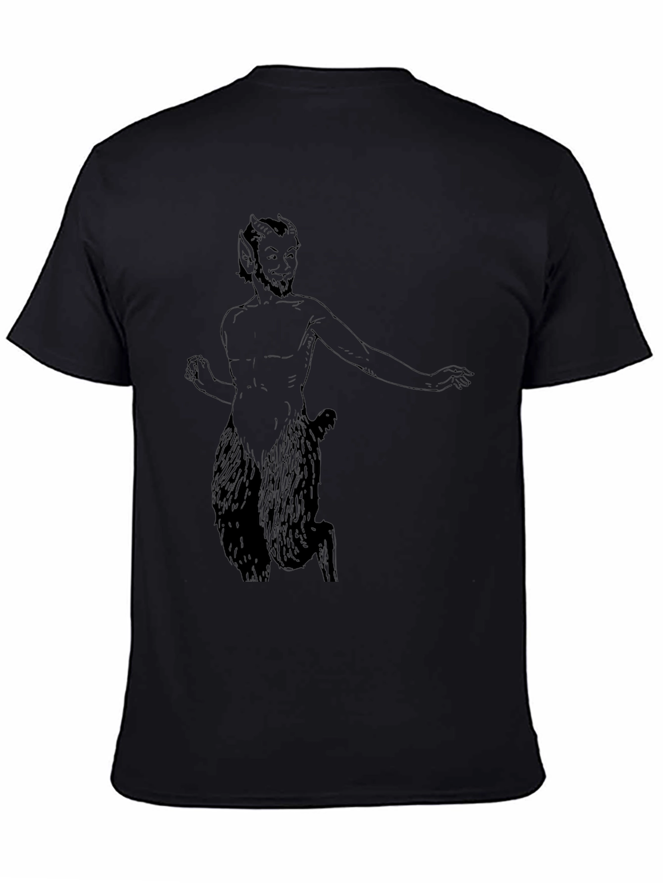 Black Satyr Graphic Tee - Black Cotton T-Shirt view 4