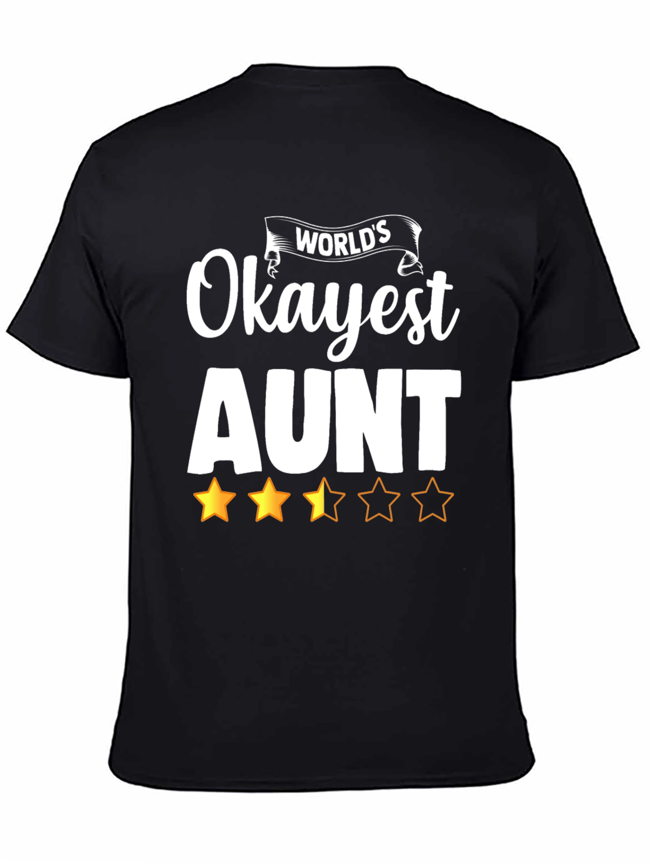 Black World's Okayest Aunt Graphic T-Shirt view 4