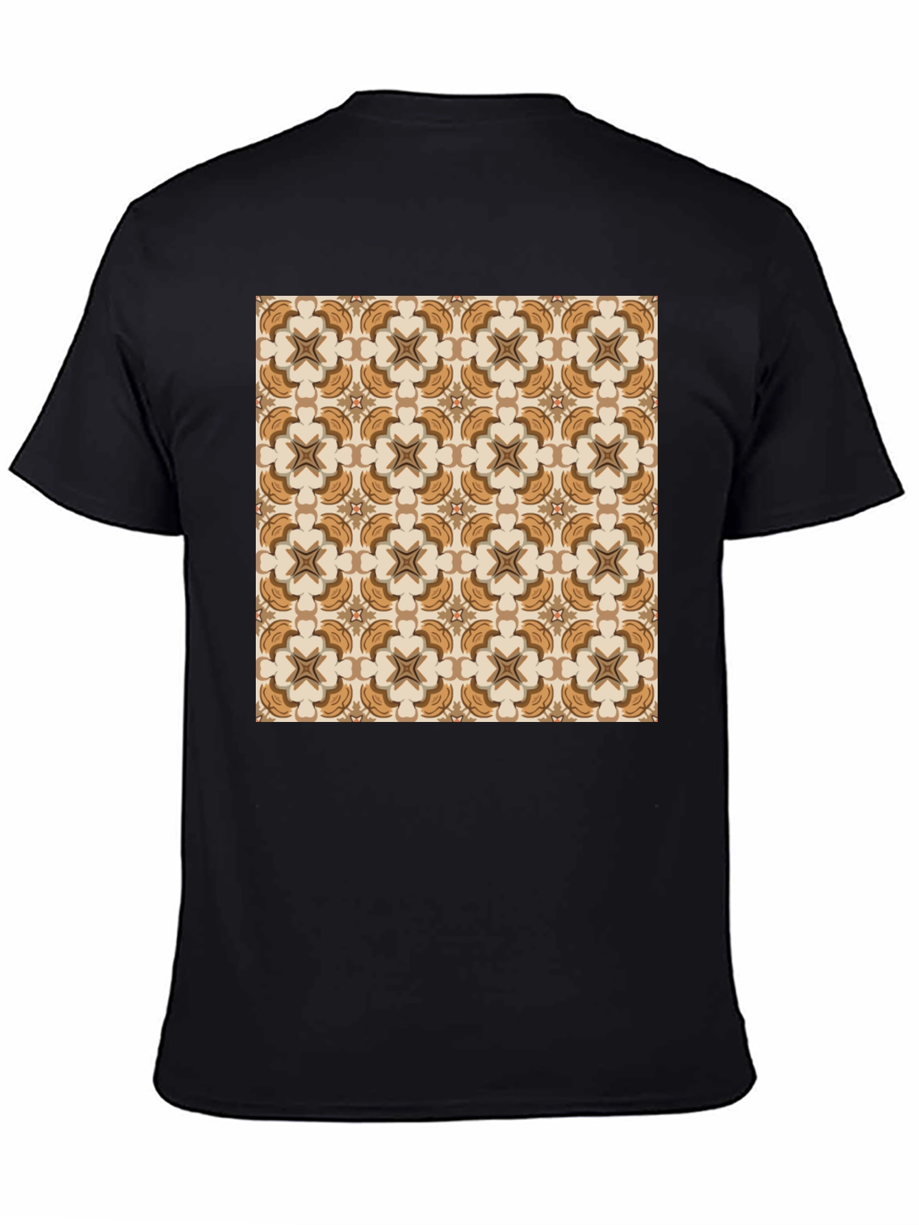 Black Patterned Graphic Tee - Stylish Design view 4