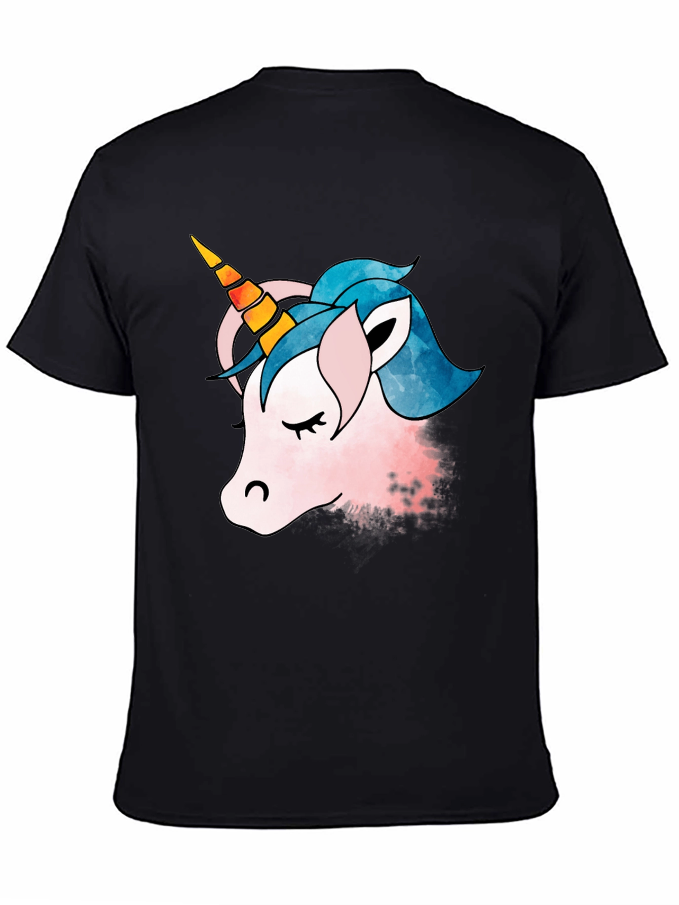 Black Unicorn Graphic T-Shirt - Black Cotton Tee view 4