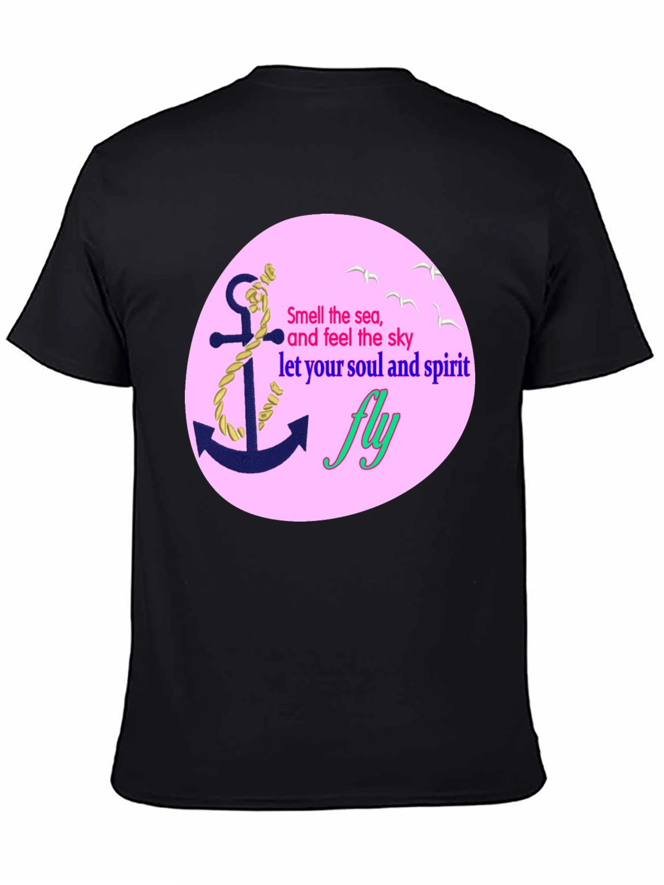 Black Nautical Dreamer Tee - Anchor & Sea Inspired Design view 4