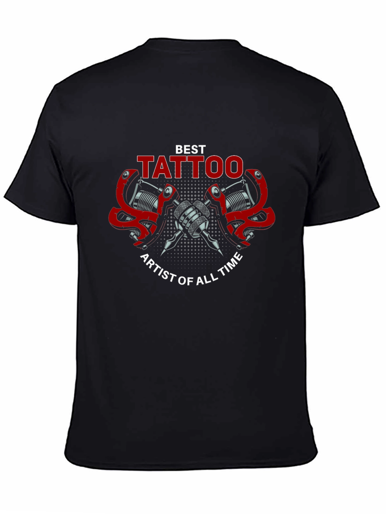 Black Best Tattoo Artist T-Shirt - Black Cotton Tee view 4