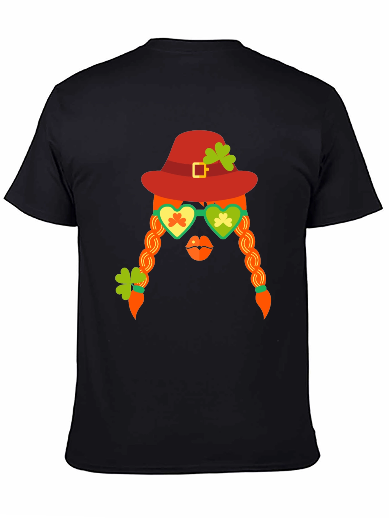 Black St. Patrick's Day Graphic Tee - Leprechaun Girl view 4
